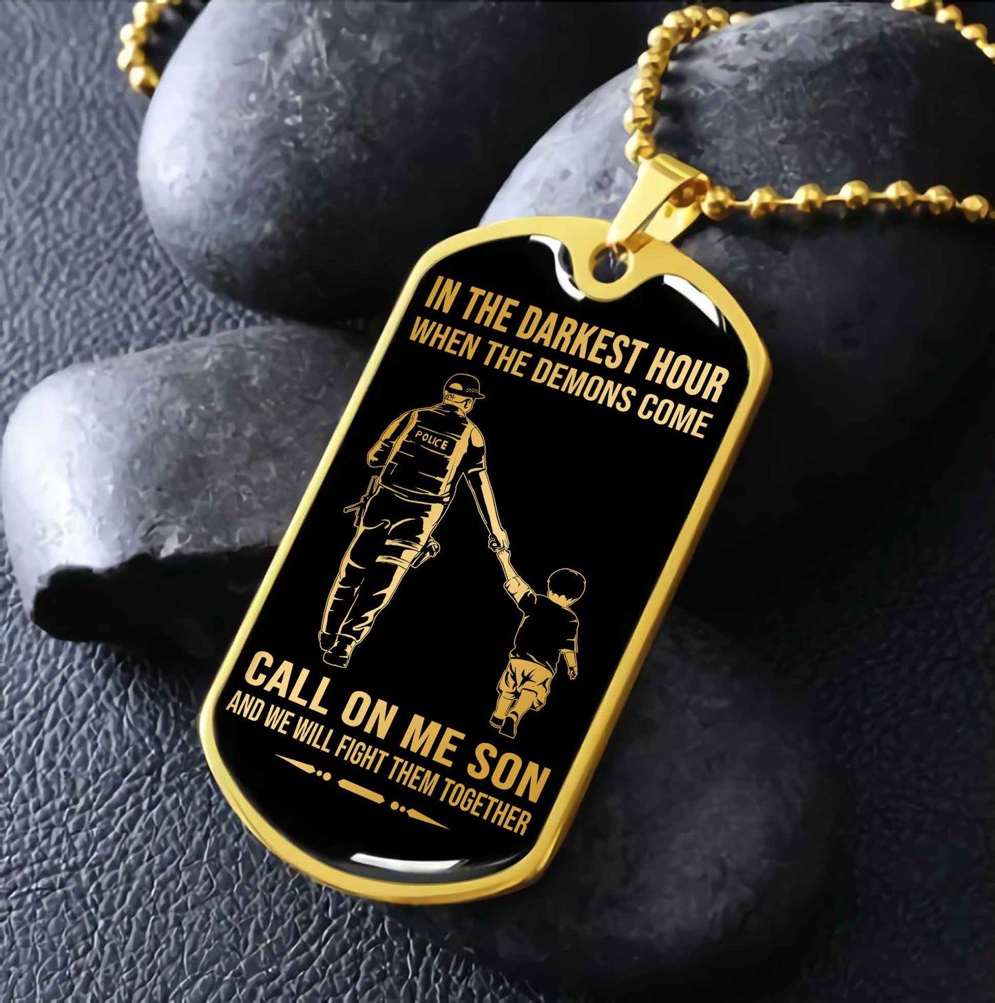 drb military chain silver plated 18k gold plated call on me son gift for your son