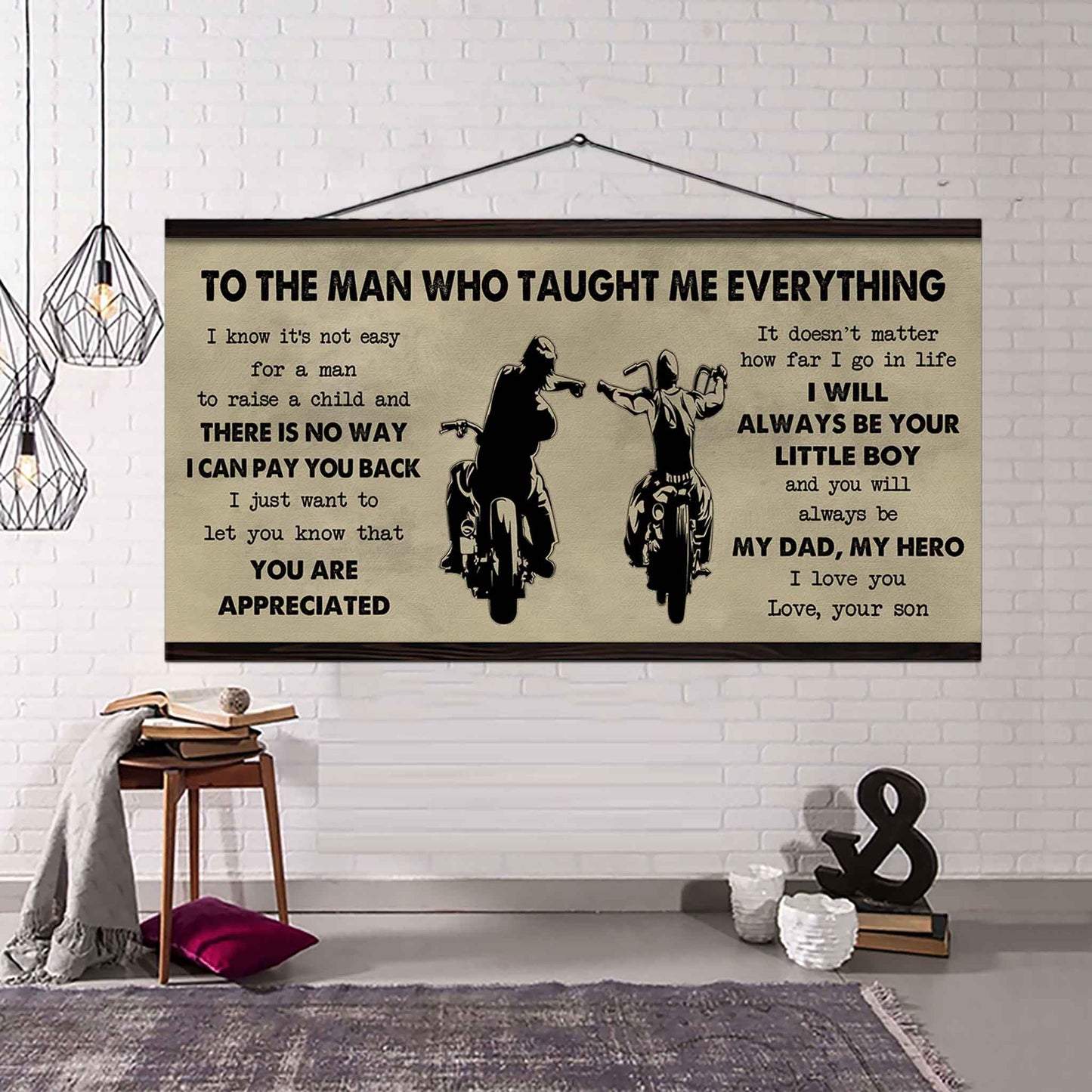 Family Poster Horizontal Canvas To My Dad I Know It's Not Easy To Raise A Child I Will Always Be Your Little Boy Gift From Son To Dad