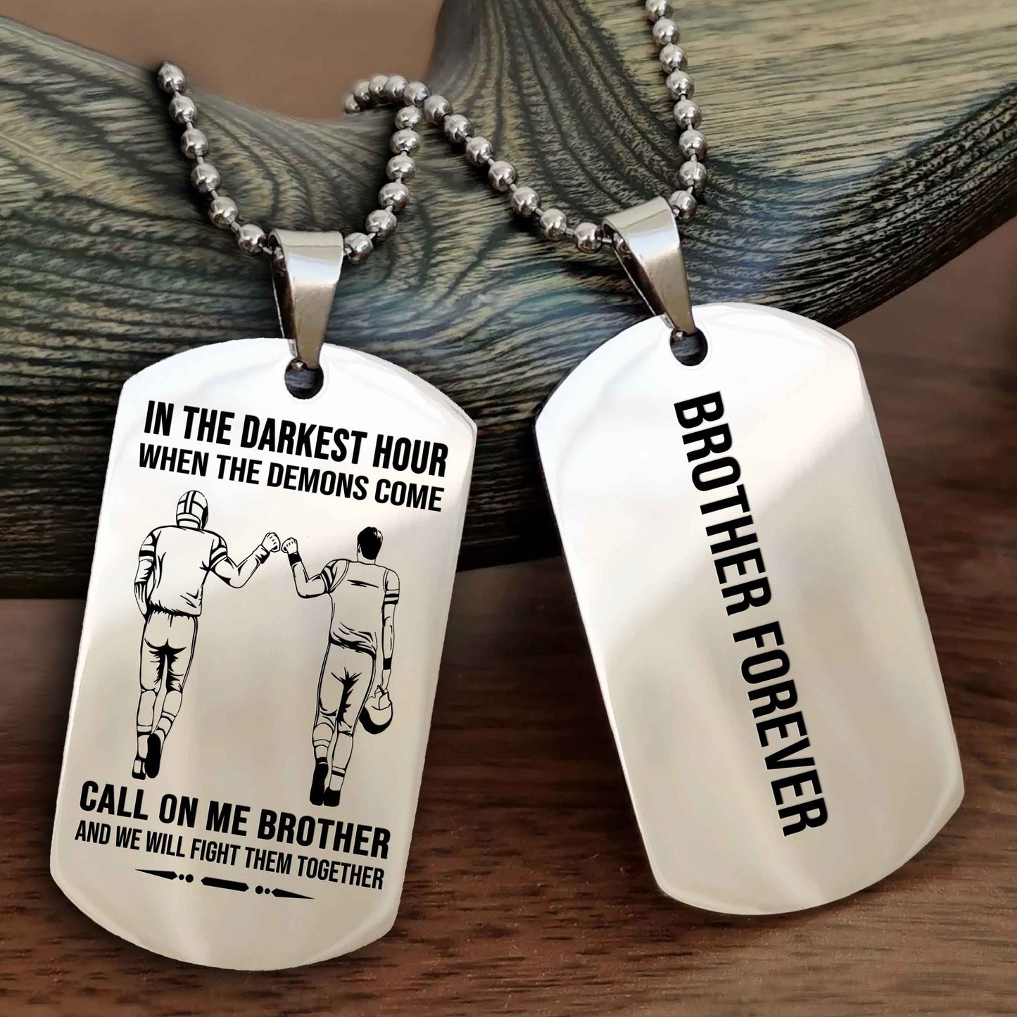 drb customizable engraved black dog tag double sided gift from brother, brother forevers
