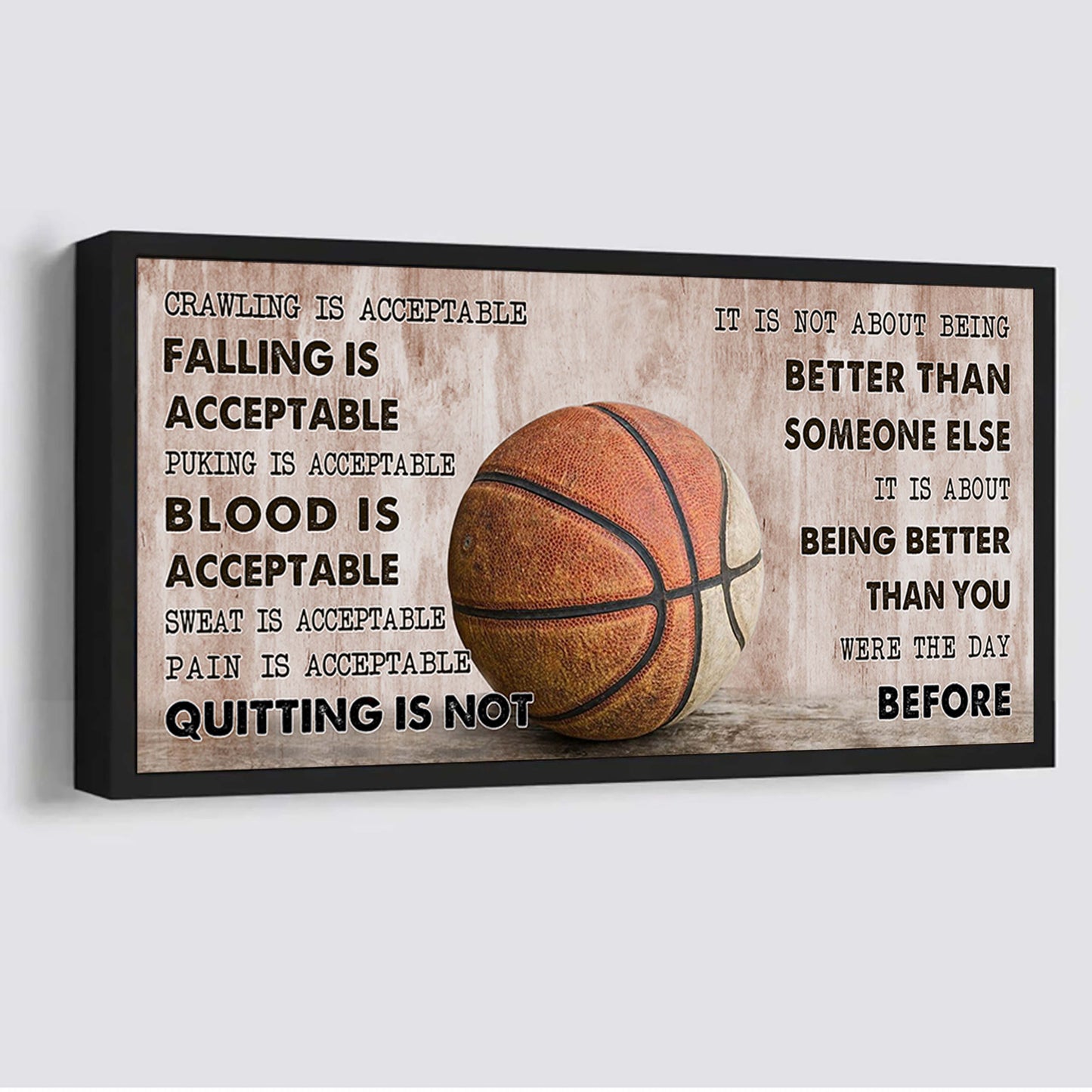 american football canvas quiting is not- it is not about being better than someone else