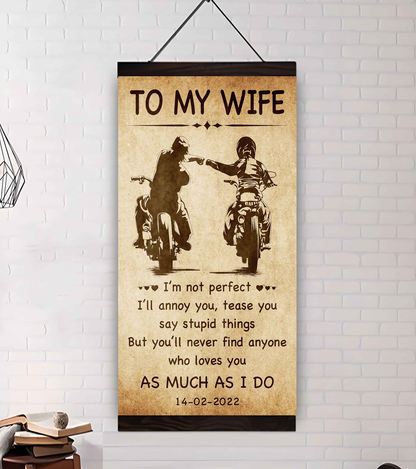 family poster canvas to my wife - i am not perfect