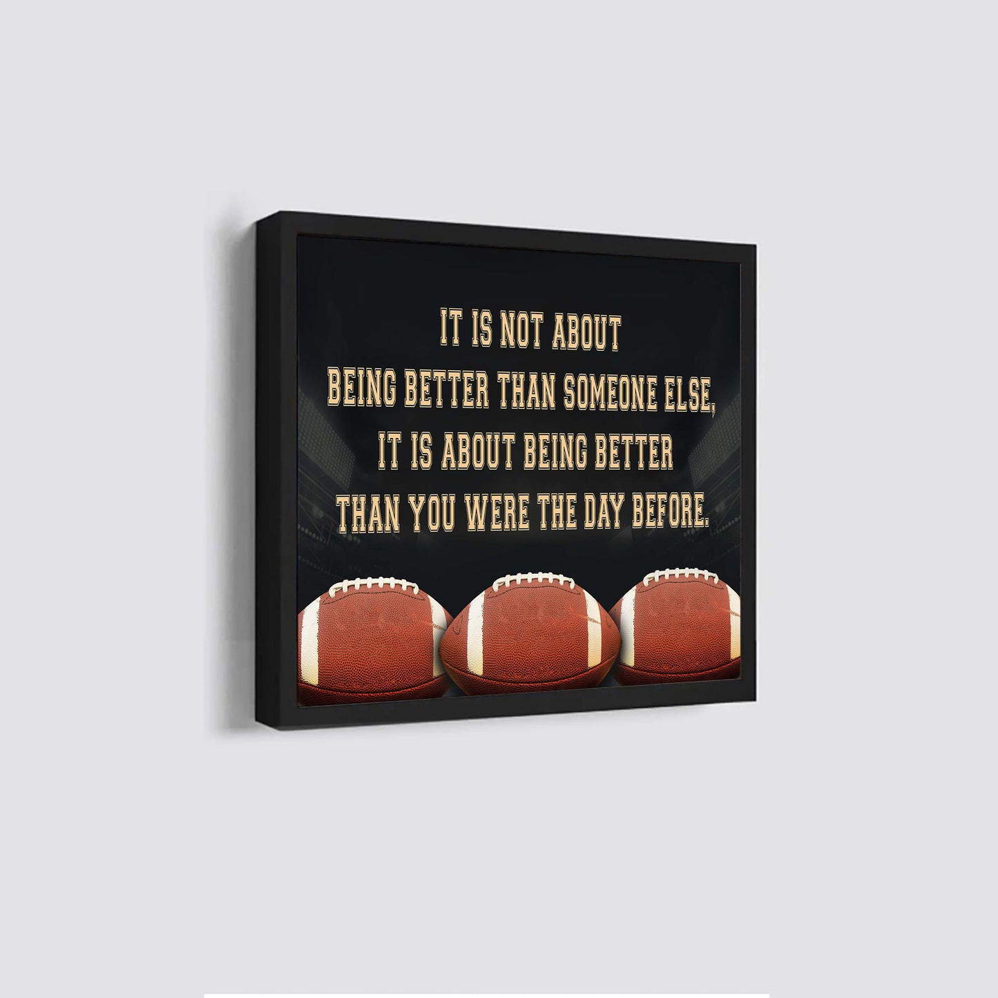 baseball square poster canvas it's not about being better than someone else it's about being better than you were the day before