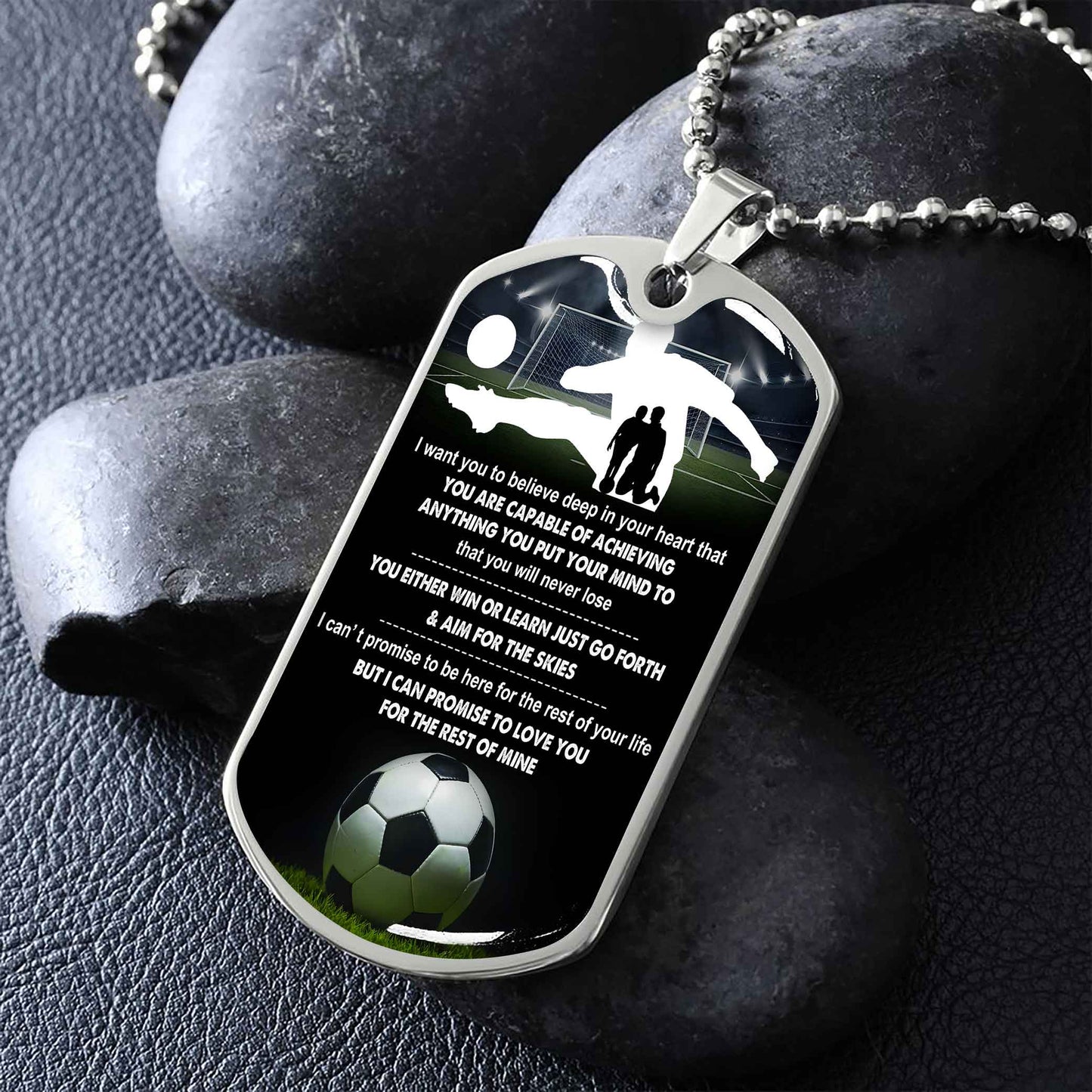 sport military chain 18k gold plated silver plated to my son from dad motivation message