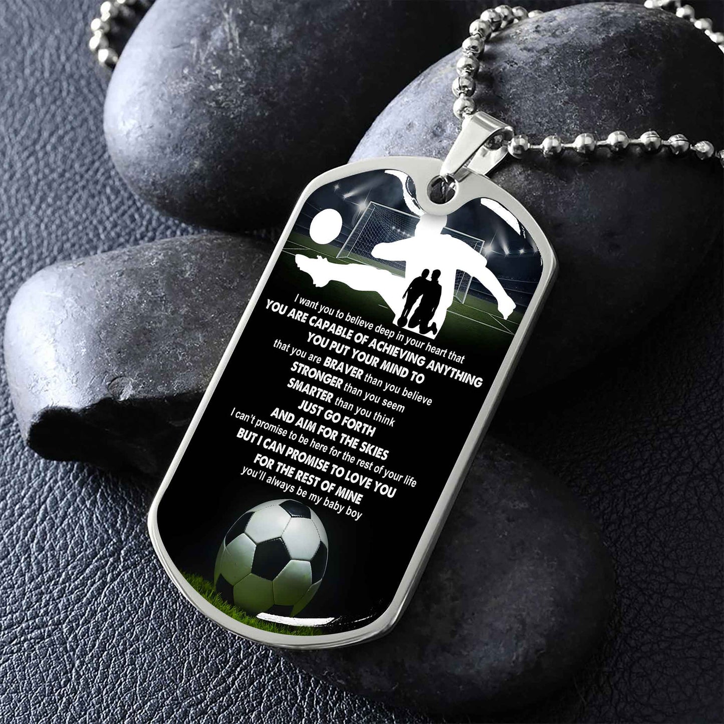 sport military chain 18k gold plated silver plated to my son from dad motivation message