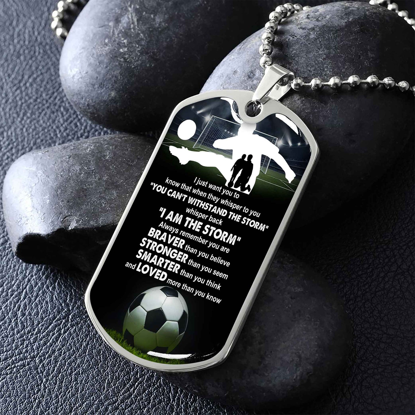 sport military chain 18k gold plated silver plated to my son from dad motivation message