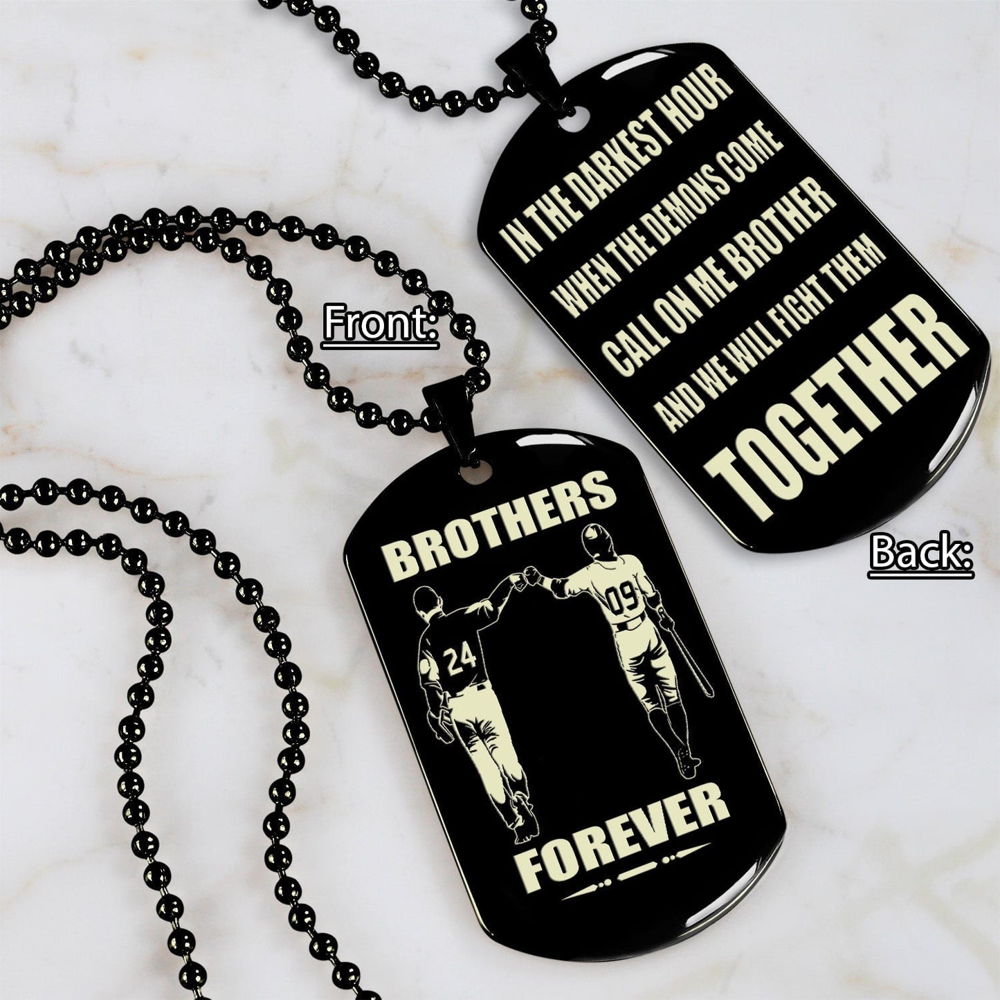 ver3w vikings customizable engraved black dog tag double sided gift from brother, brother forever