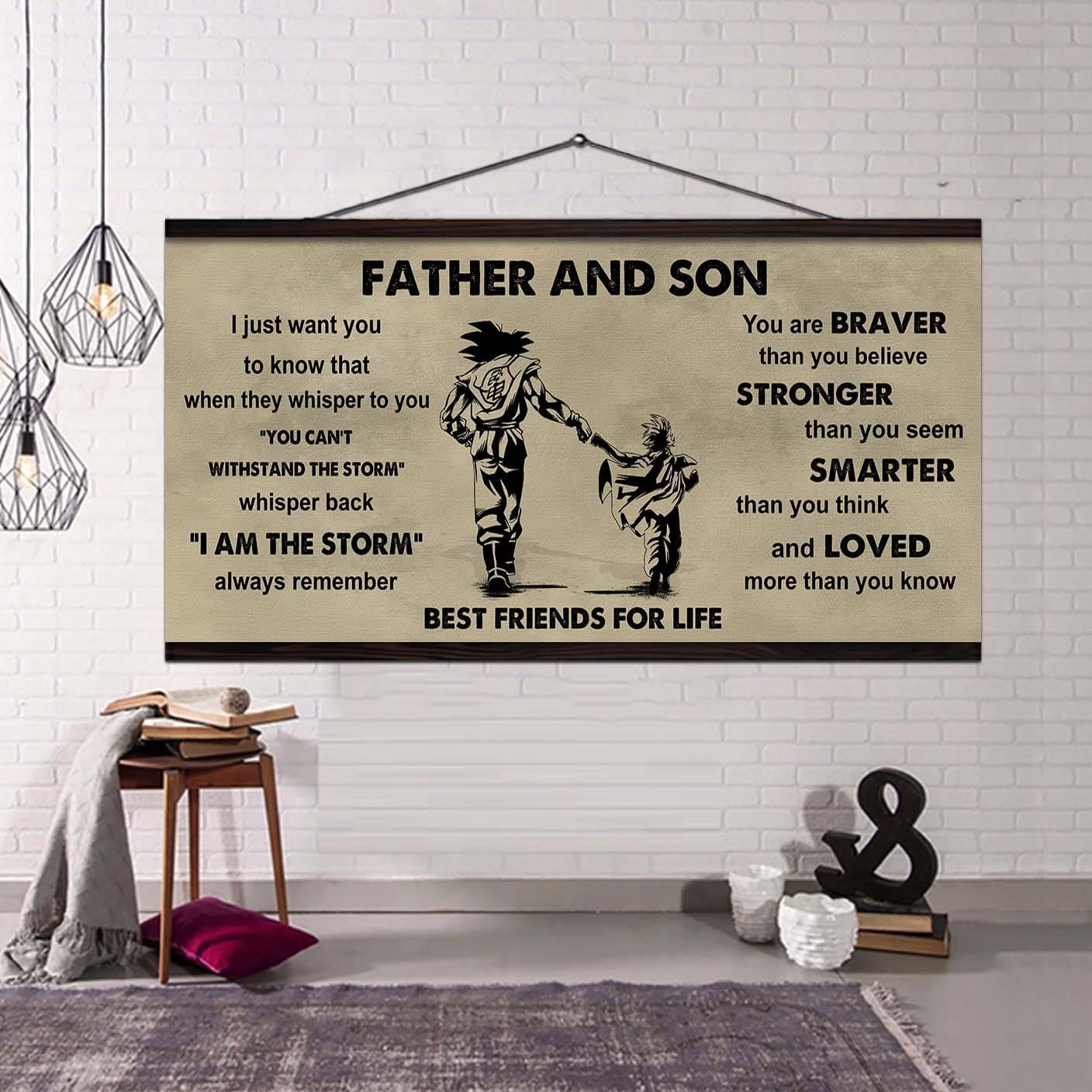 soldier father and son best friends for life - i am the storm poster canvas gift for son from father