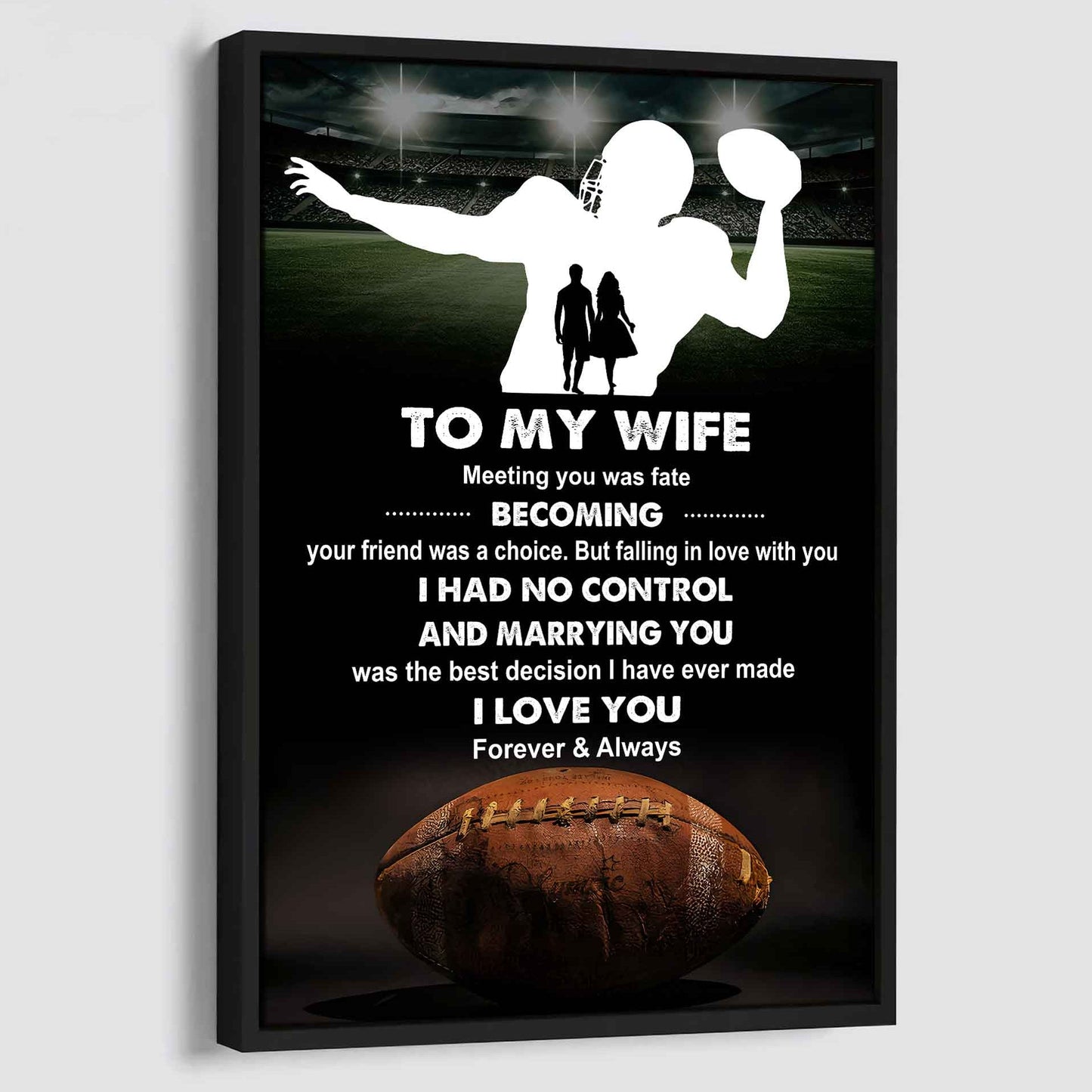 sport poster canvas to my wife meeting you was fate becoming your friend gift for your wife
