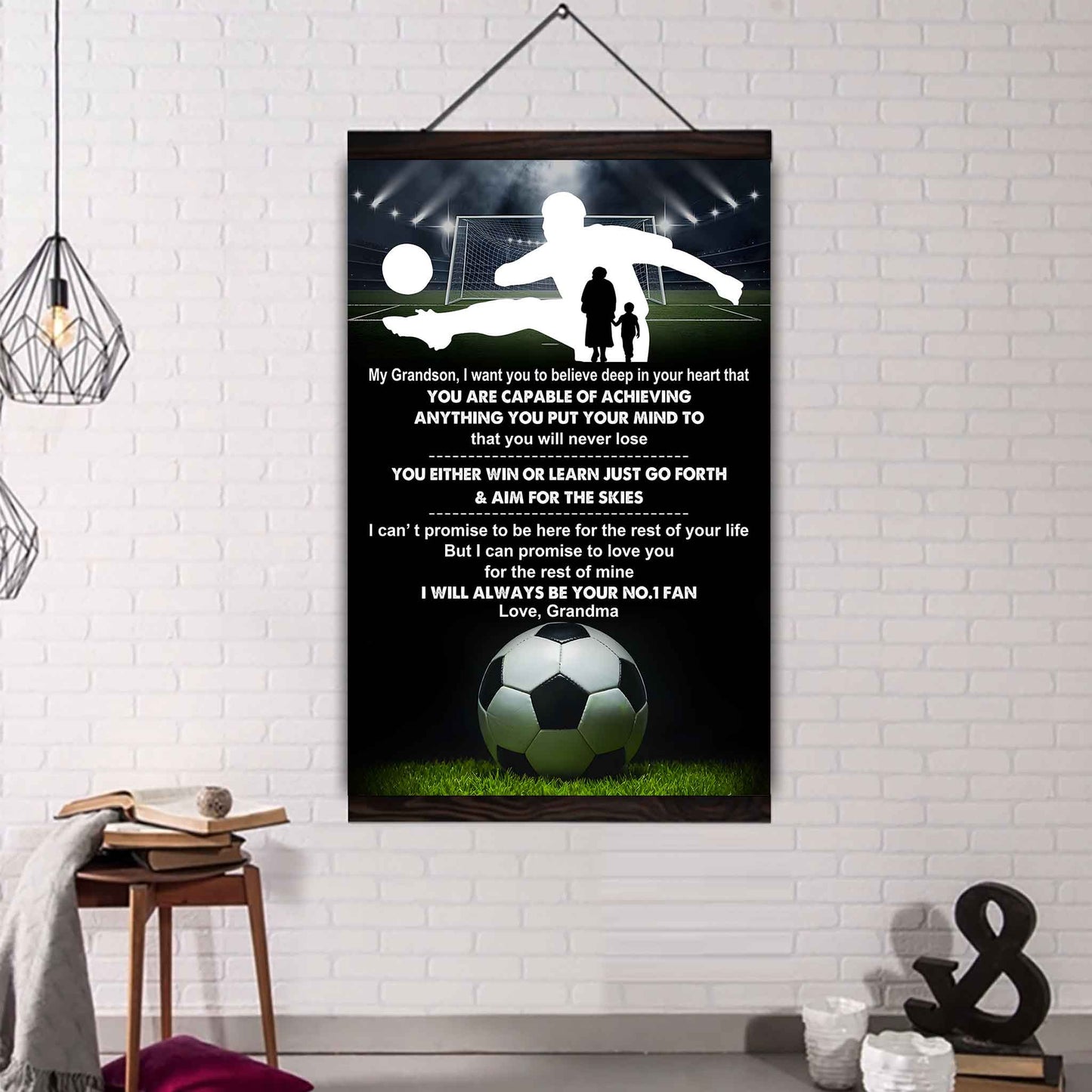 Sport Poster Canvas Grandma To Grandson - That You Will Never Lose You Either Win Or Learn I Will Always Your No 1 Fan
