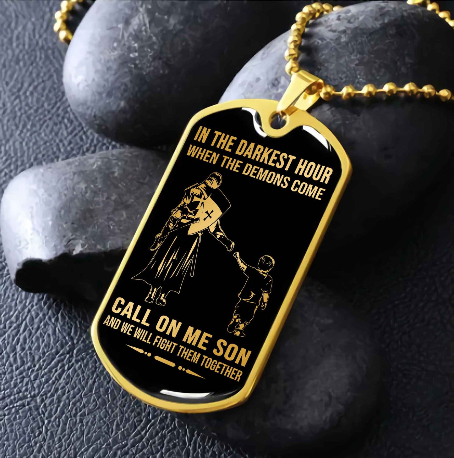 drb military chain silver plated 18k gold plated call on me son gift for your son