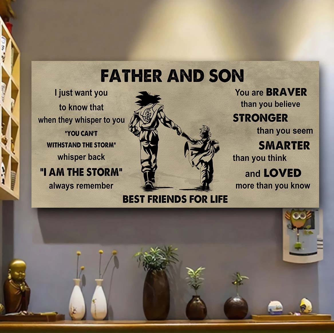soldier father and son best friends for life - be strong when you are weak poster canvas gift for son from father