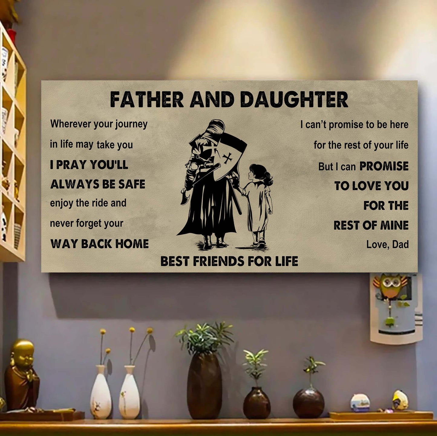 vikings father and daughter best friends for life - ver 2 never forget your way back home poster canvas gift for daughter from father