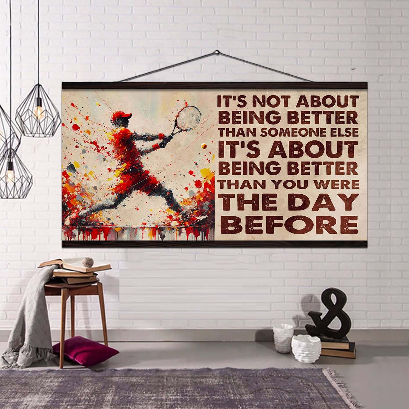 water color american football poster canvas it is not about being better than someone else