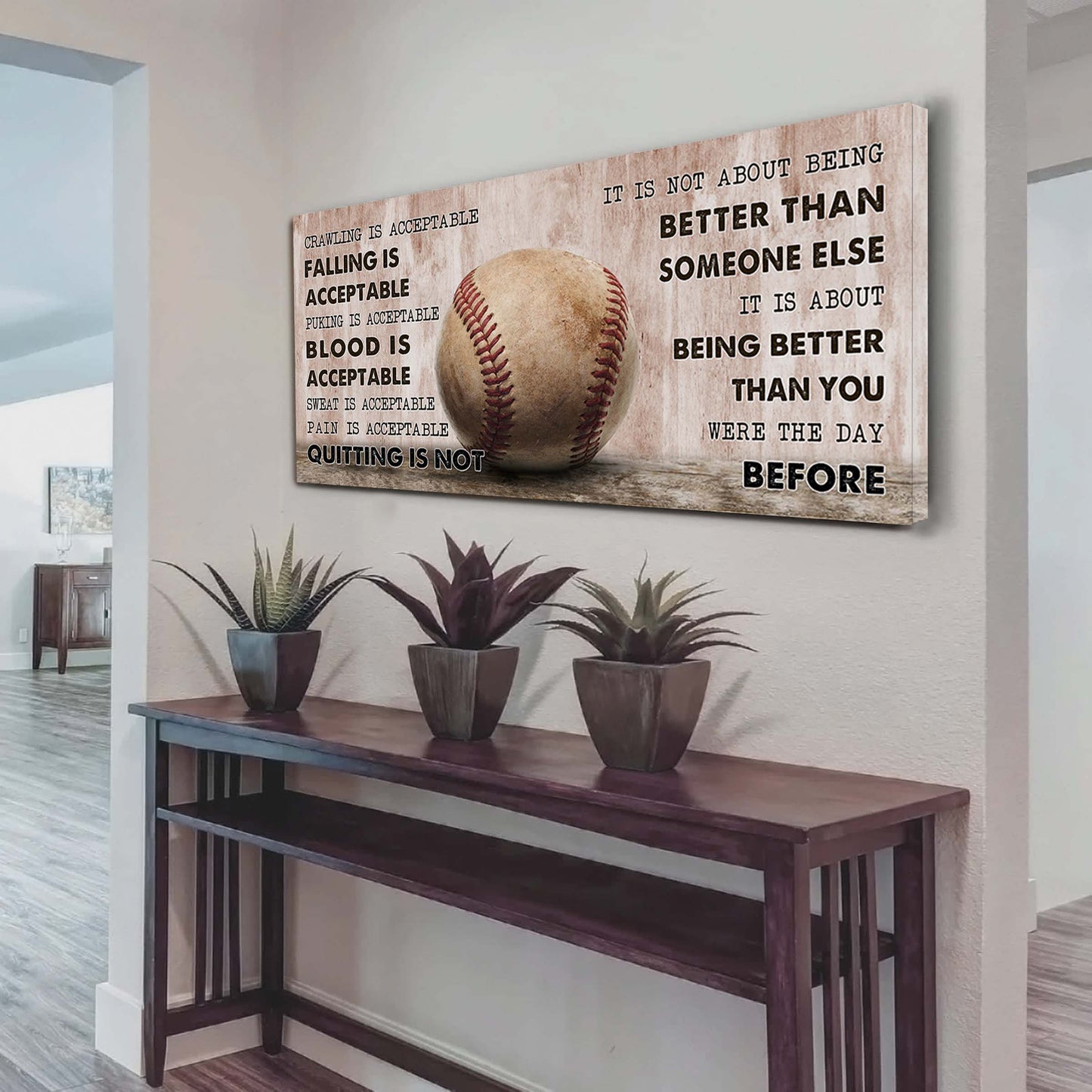 american football canvas quiting is not- it is not about being better than someone else
