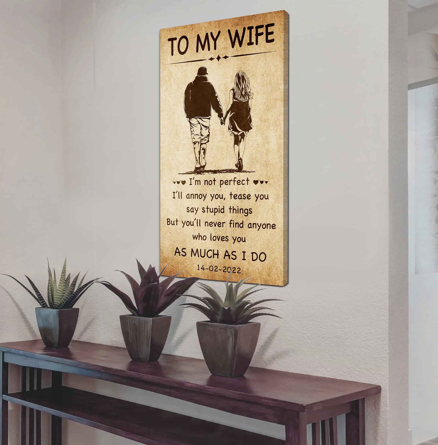 family poster canvas to my wife - i am not perfect