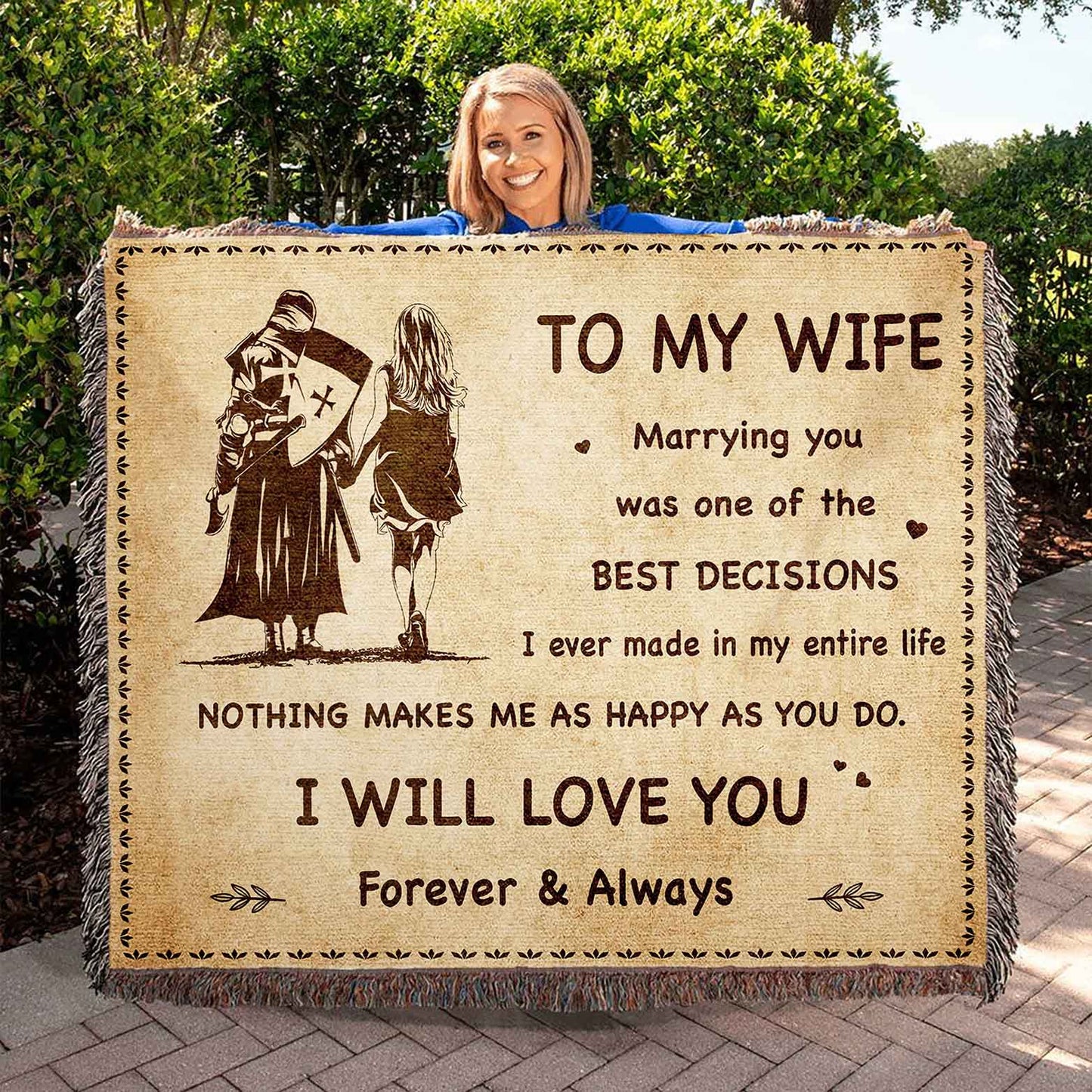 to my wife woven blanket marrying you was one of the best decision gift for your wife
