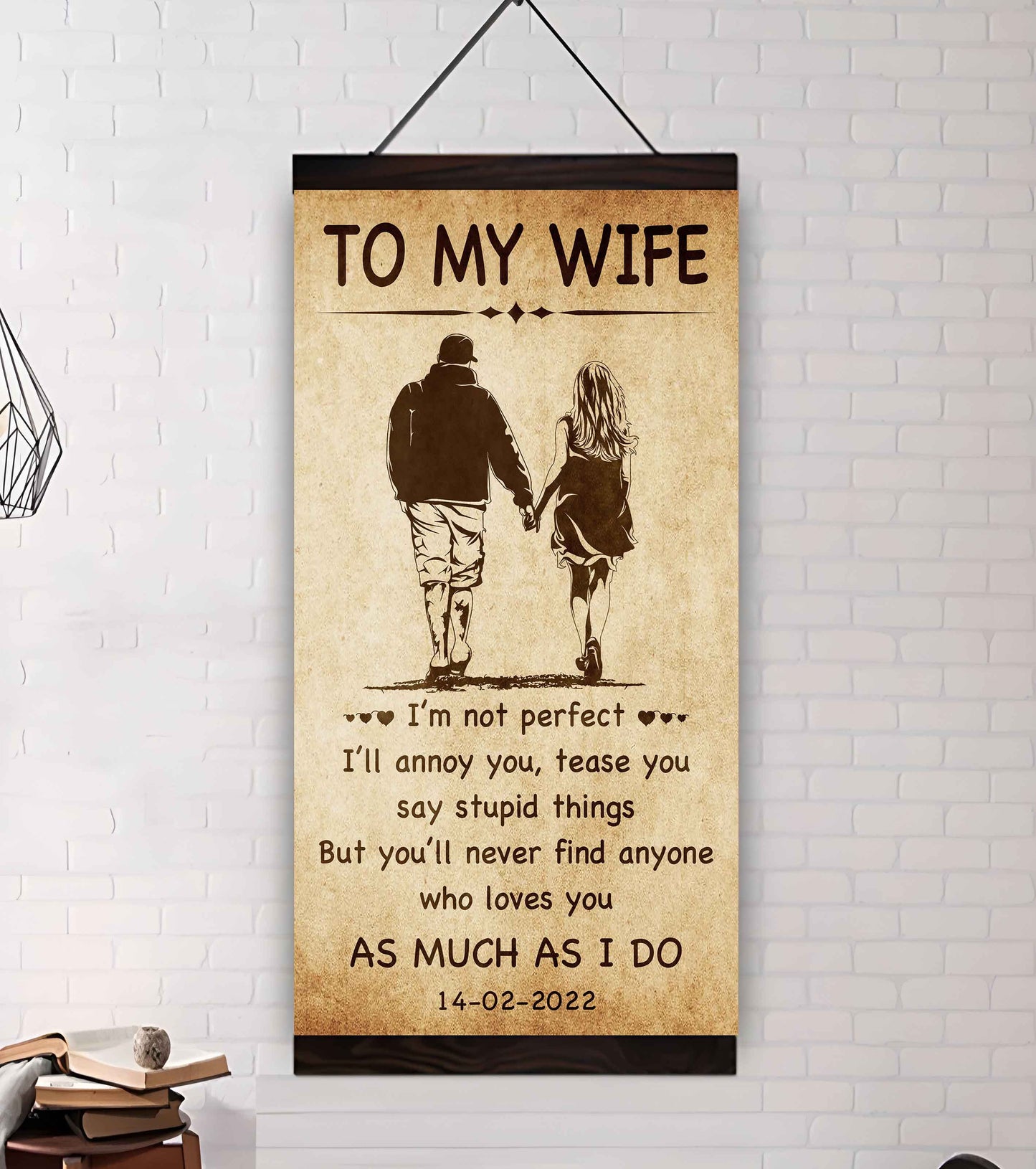 family poster canvas to my wife - i am not perfect
