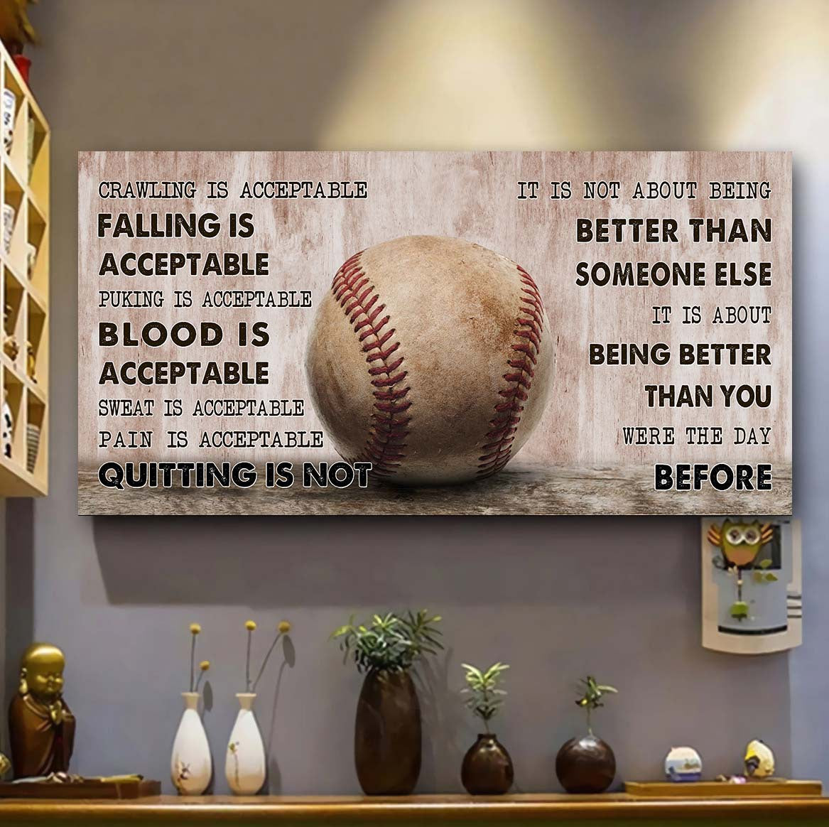 american football canvas quiting is not- it is not about being better than someone else