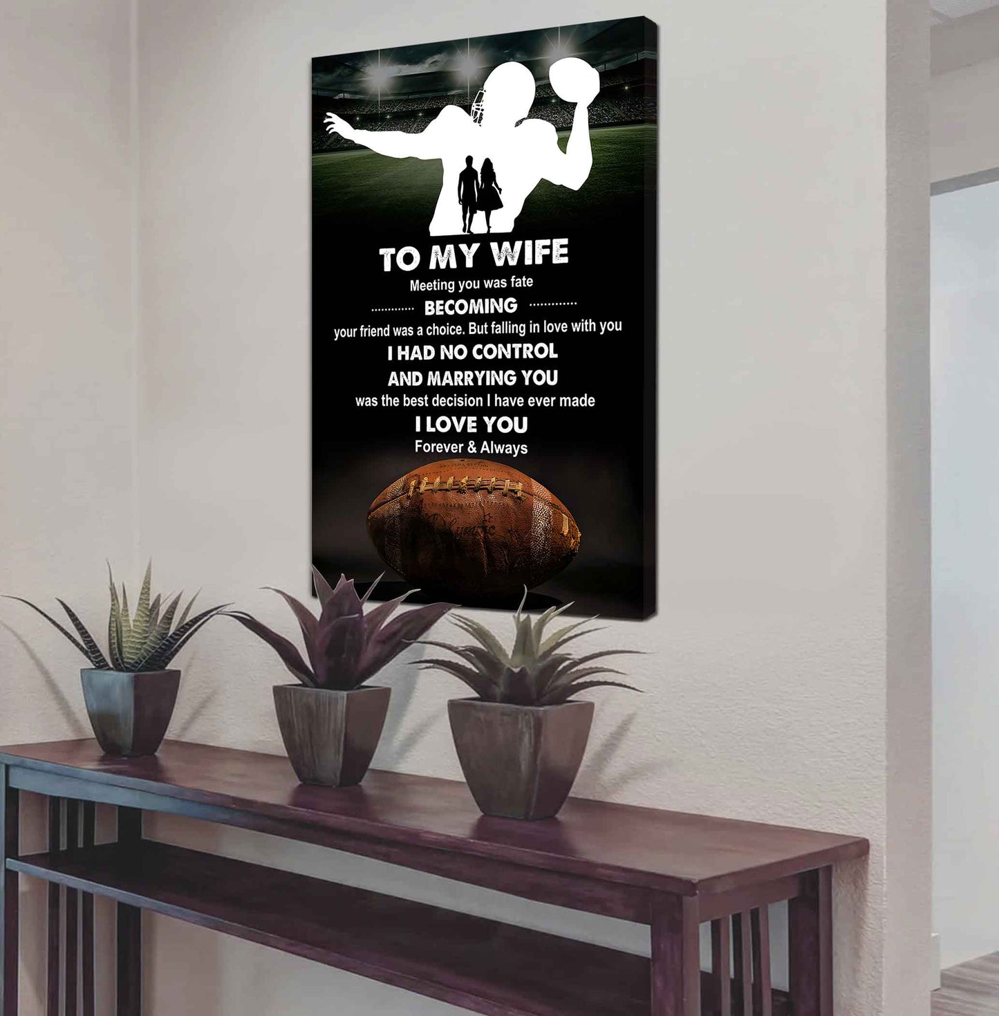 sport poster canvas to my wife meeting you was fate becoming your friend gift for your wife