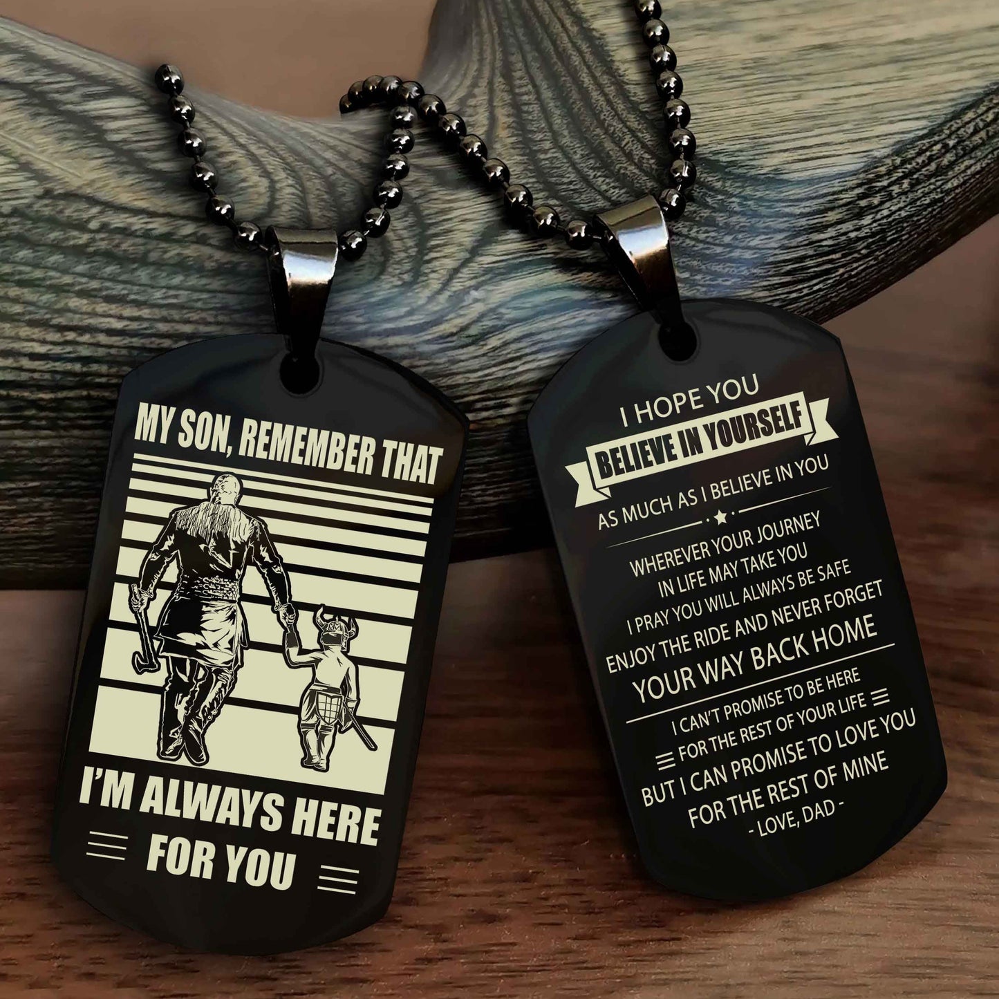 DRB Personalized Double Sided Dog Tag My Son Remember That I Will Always Here Never Forget Your Way Back Home