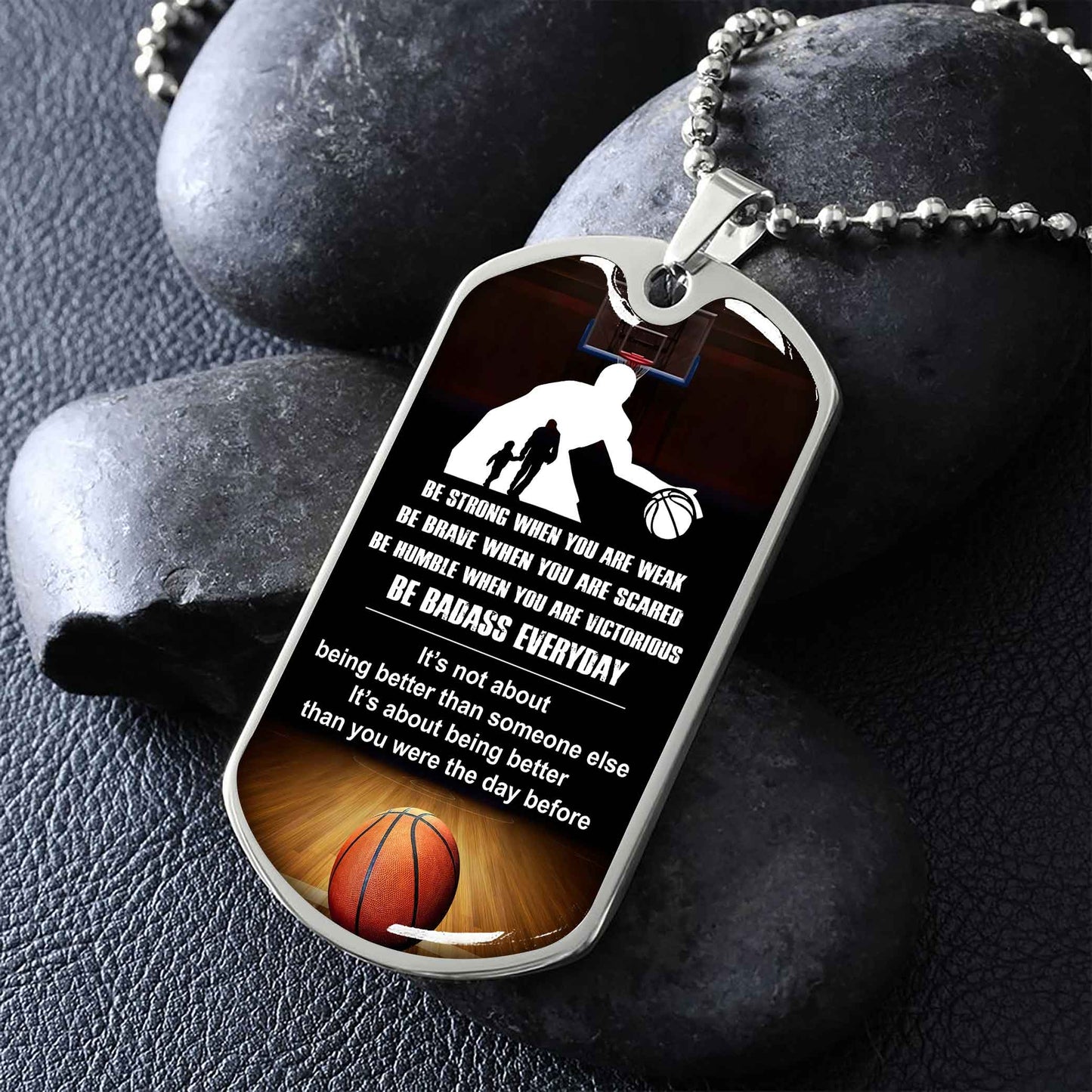 sport military chain 18k gold plated silver plated to my son from dad motivation message