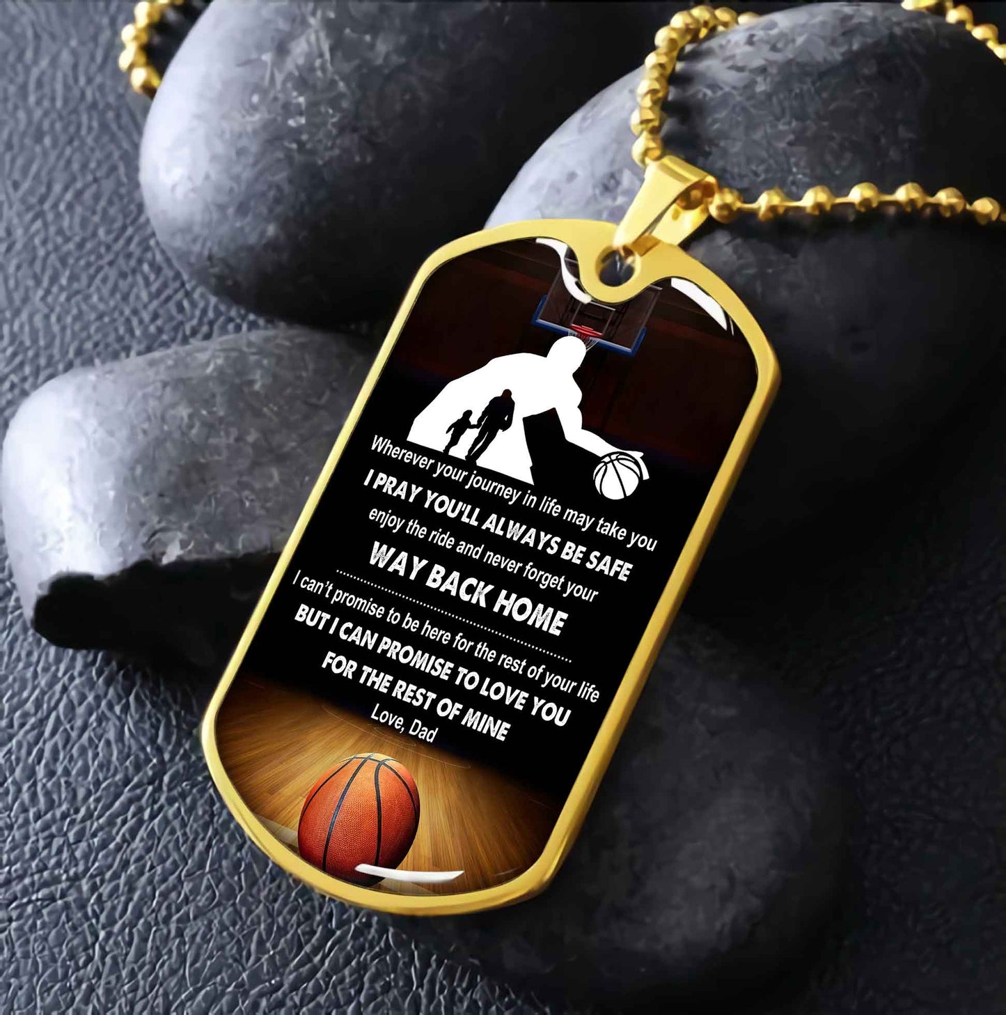 sport military chain 18k gold plated silver plated to my son from dad motivation message