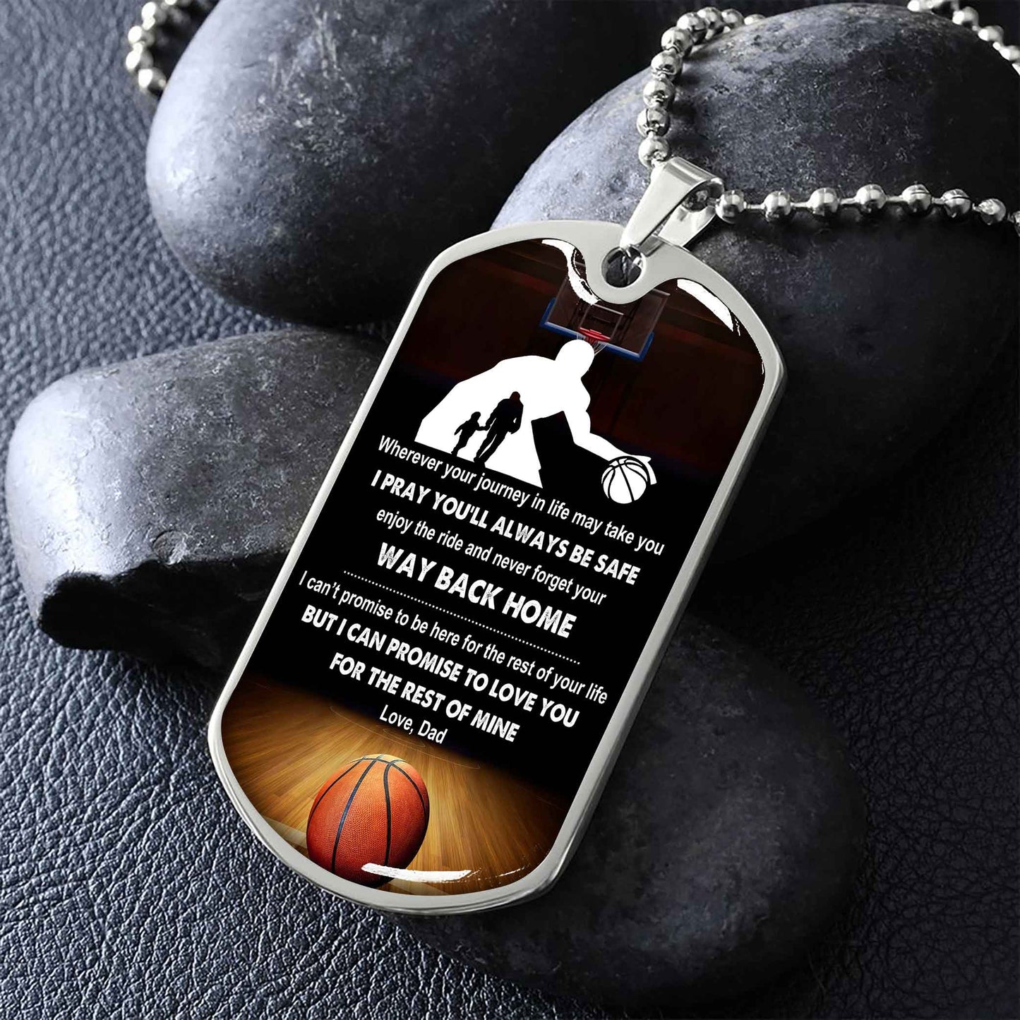 sport military chain 18k gold plated silver plated to my son from dad motivation message
