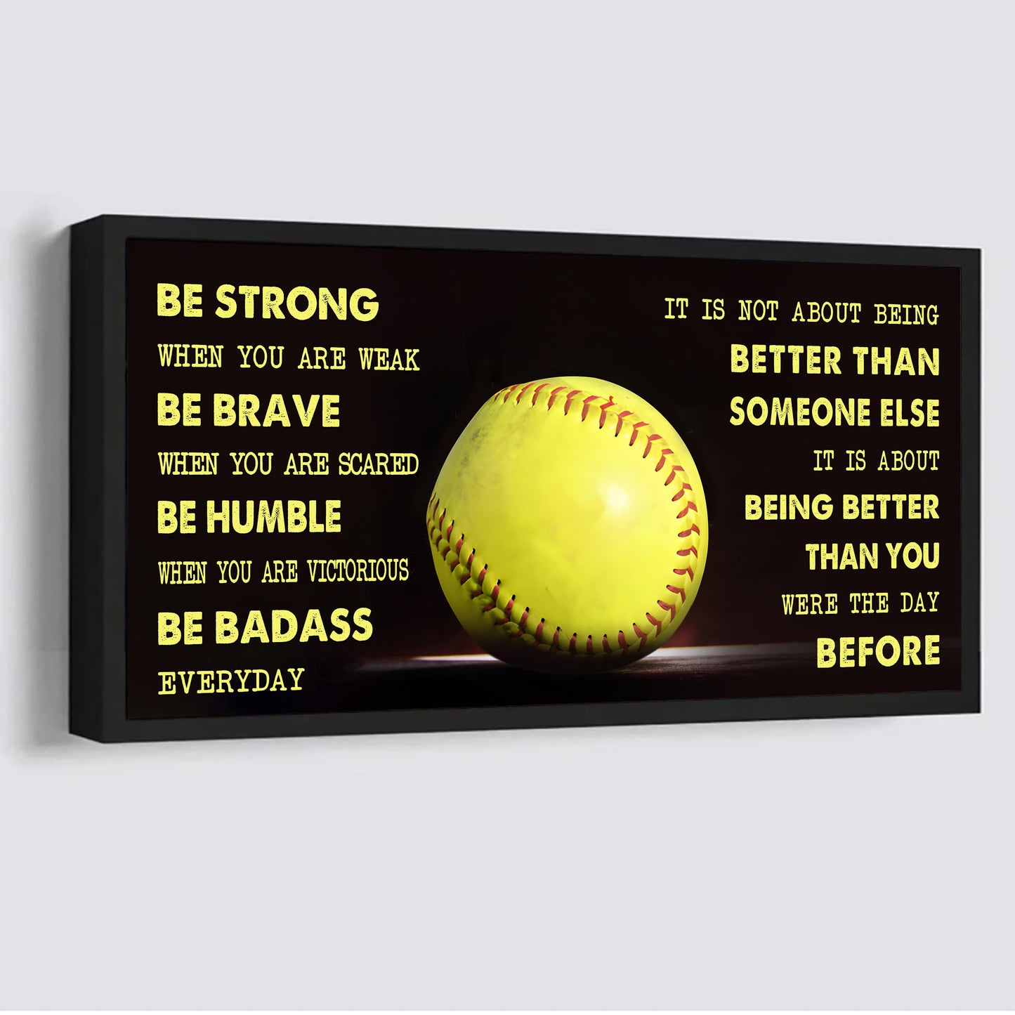 basketball poster it is not about being better than someone else - be strong when you are weak