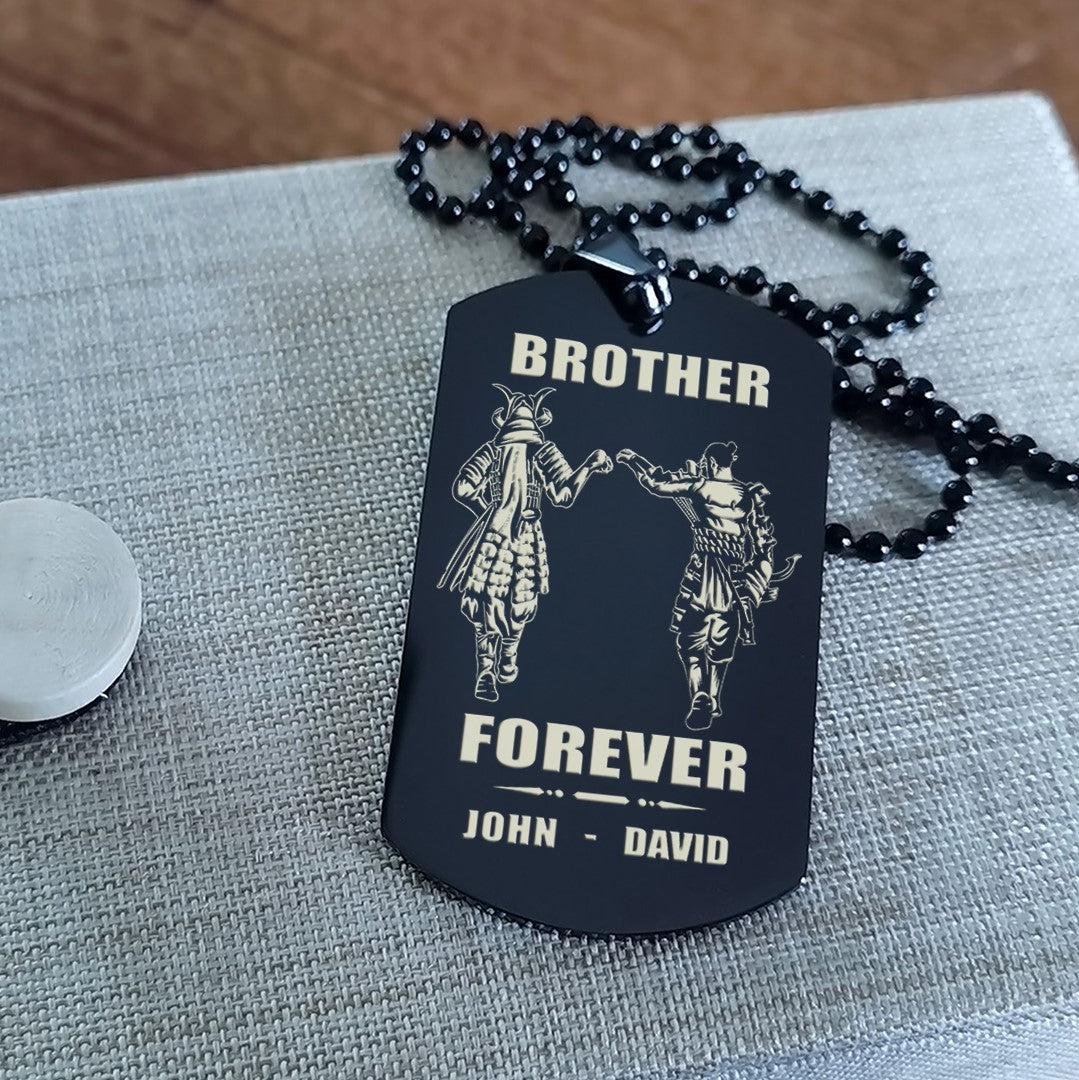 ver3w vikings customizable engraved black dog tag double sided gift from brother, brother forever