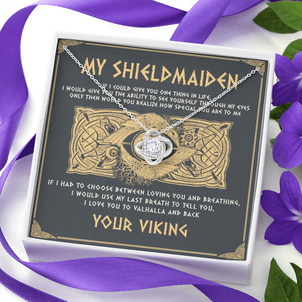 vikings love knot necklace husband to wife