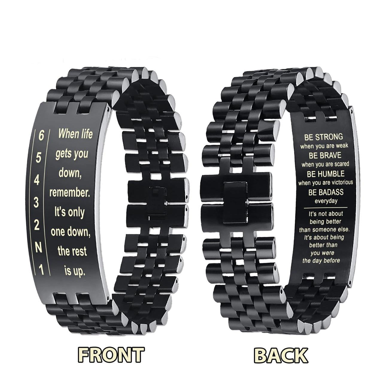 Biker double side bracelet for brother, When life gets you down, remember. It’s only one down, the rest is up.