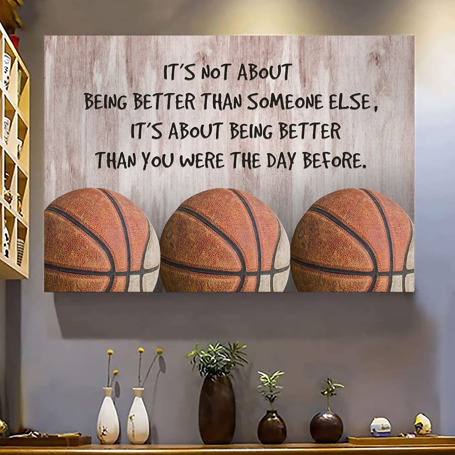 american football customizable poster canvas - it is not about better than someone else, it is about being better than you were the day before