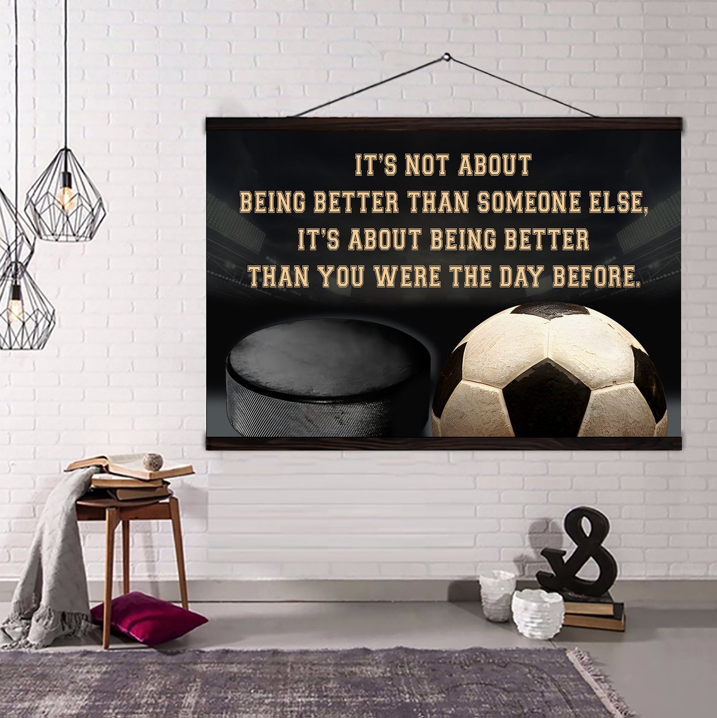 hockey and soccer customizable poster canvas