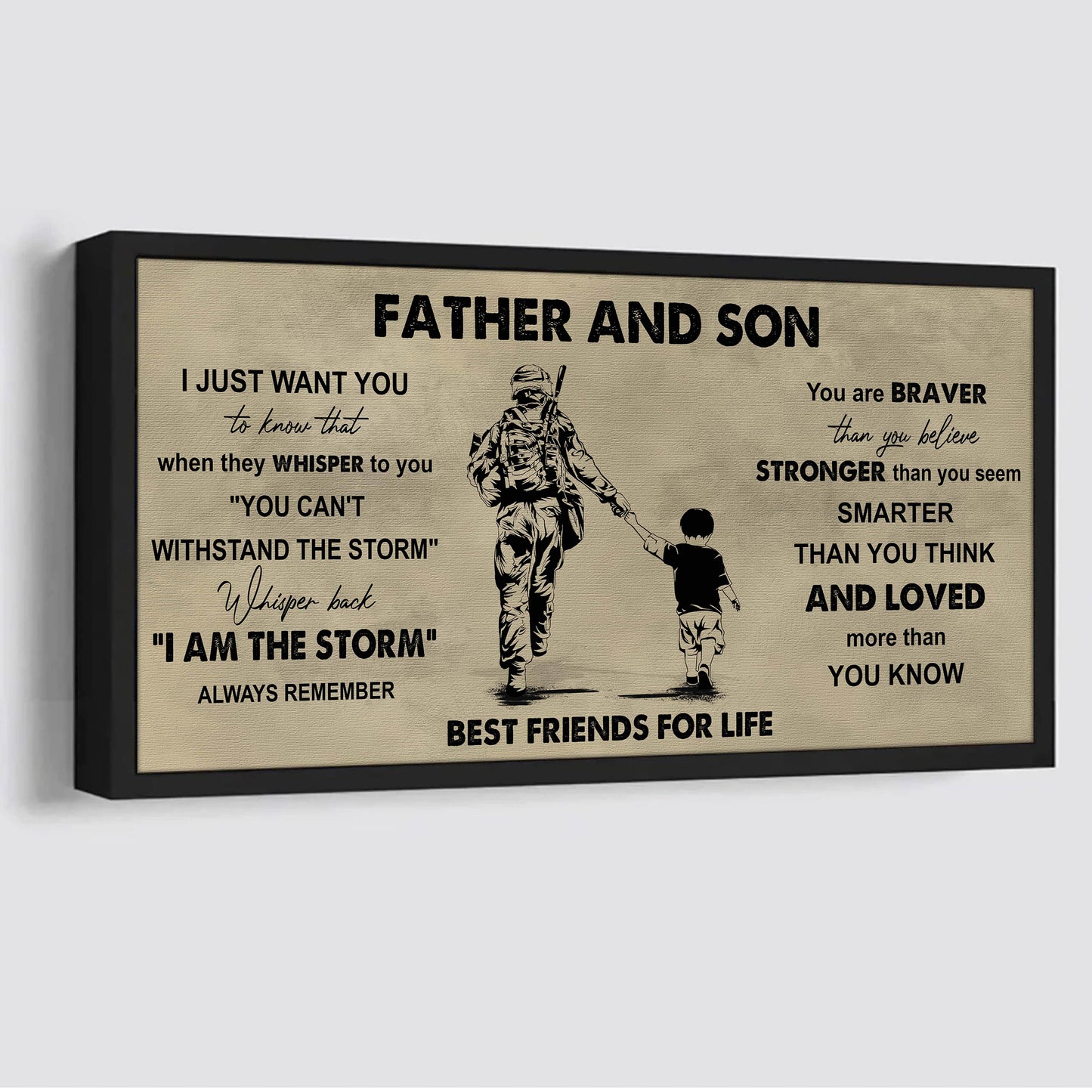 father and daughter best friends for life - i am the storm poster canvas gift for daughter from father-photo upload