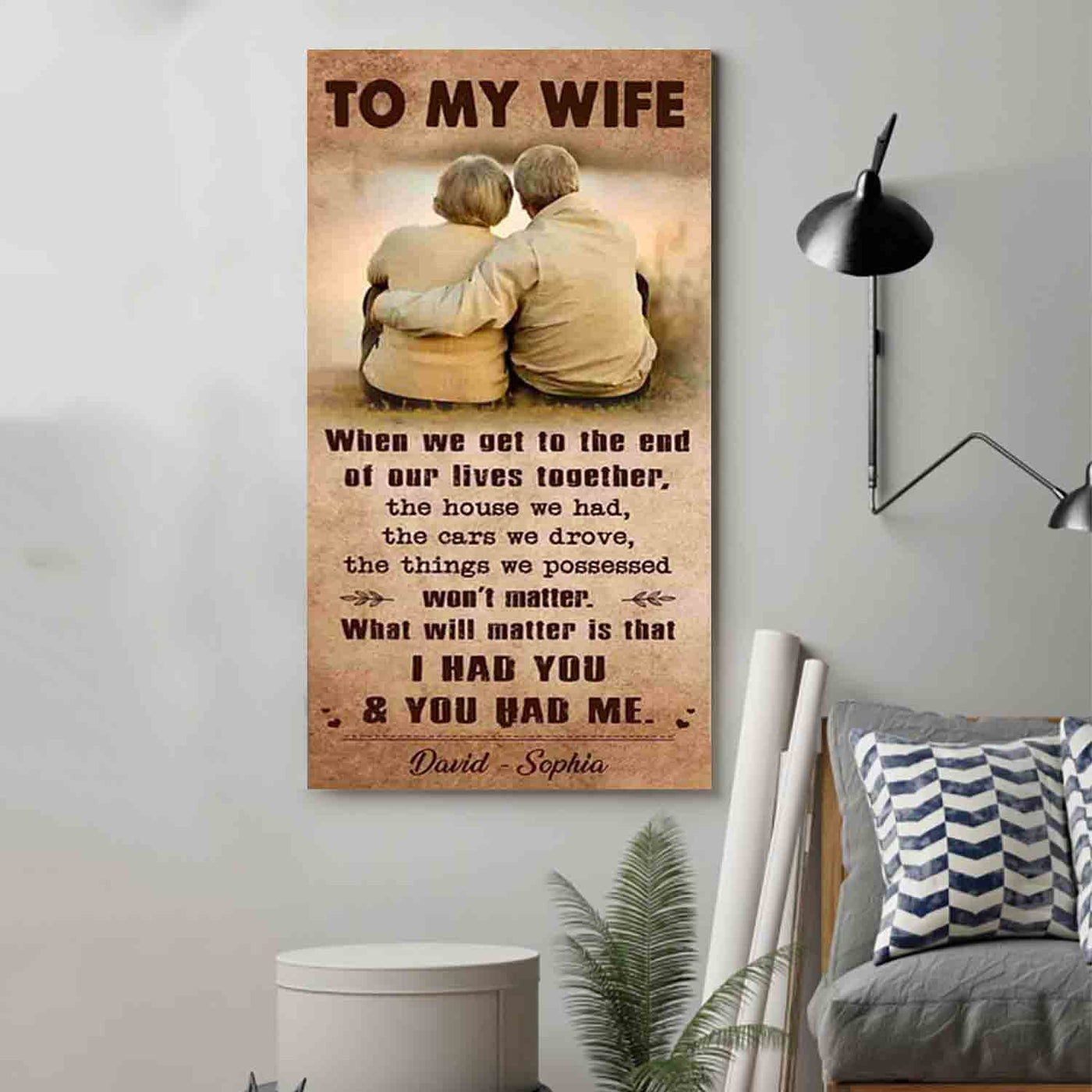 i had you and you had me wife and husband - vertical poster canvas, gift for your darling