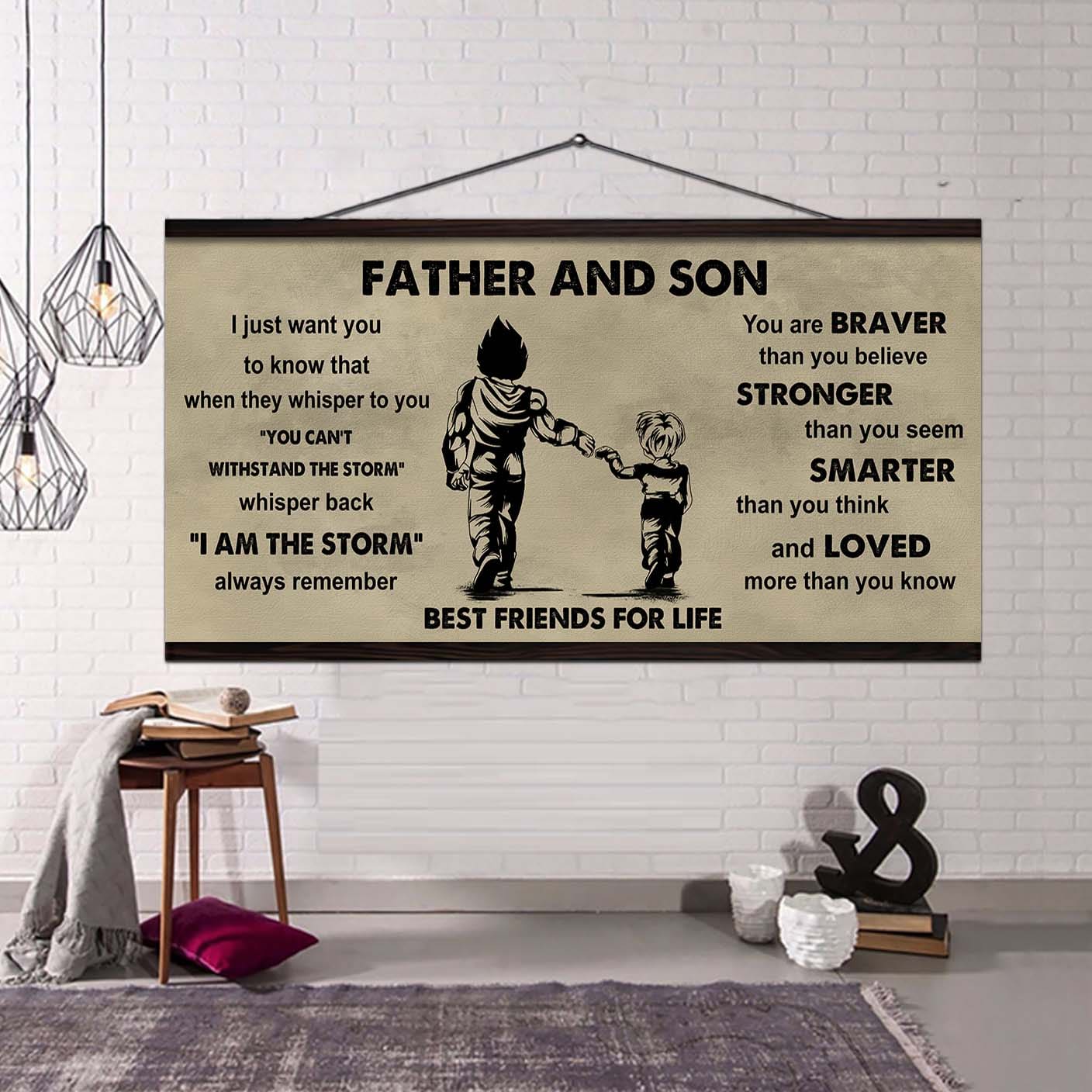 drb father and daughter best friends for life - i am the storm poster canvas gift for daughter from father