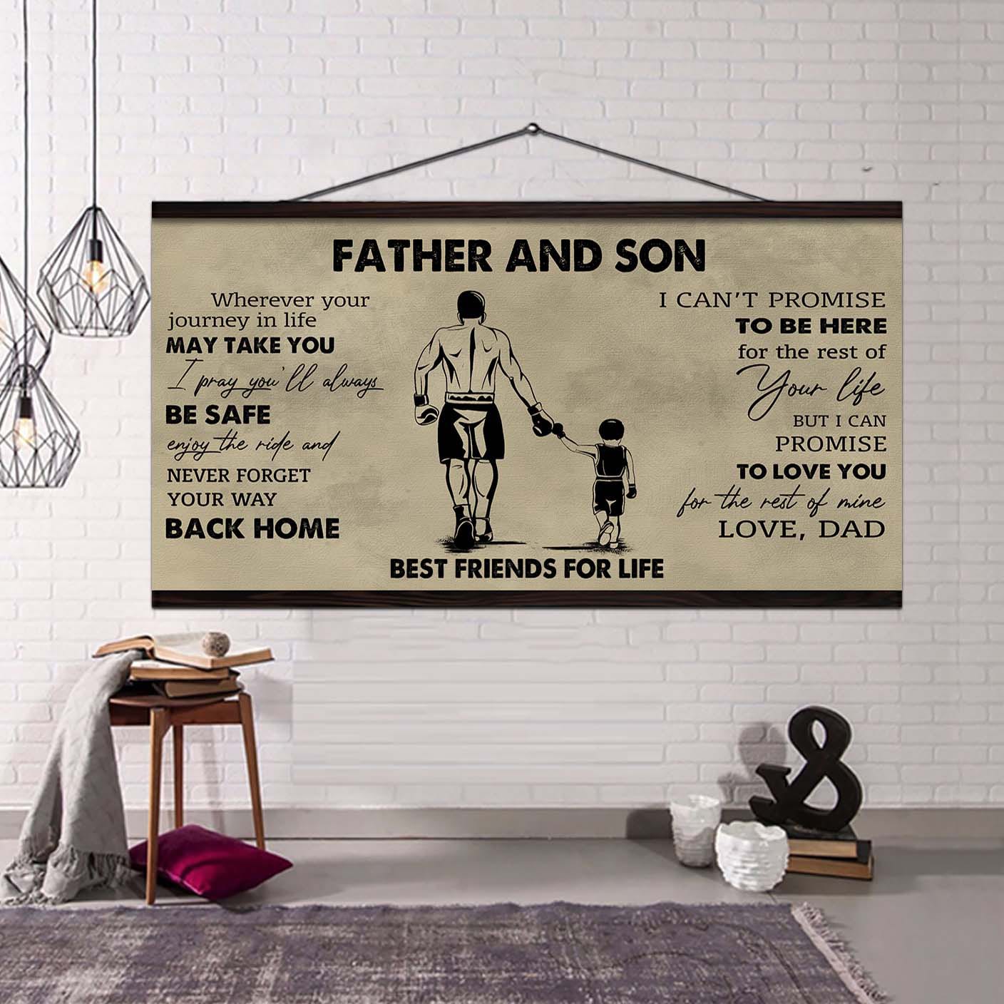 family father and son best friends for life - never forget your way back home poster canvas gift for son from father