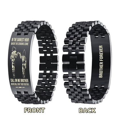 Spartan-Brother Forever Customizable engraved brother bracelet double sided gift from brother