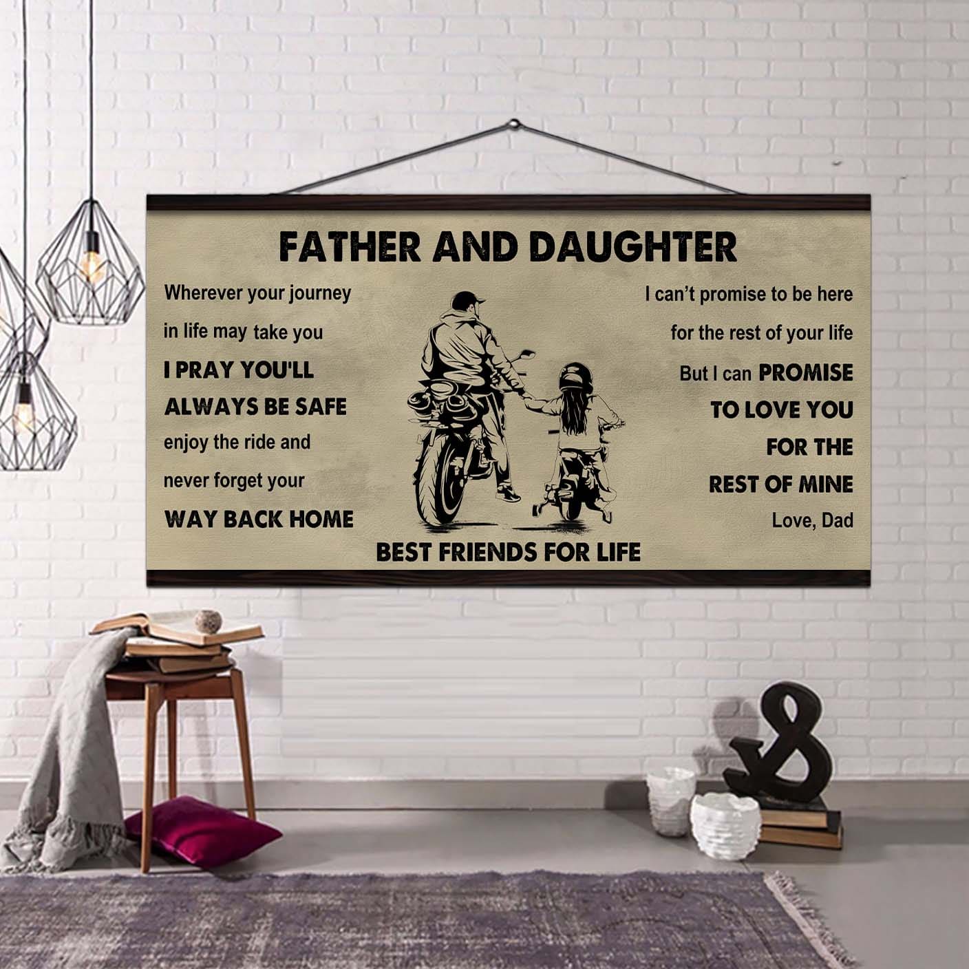 family father and daughter best friends for life - ver 2 never forget your way back home poster canvas gift for daughter from father