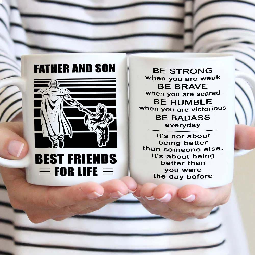 soldier be strong-personalized mug father and son best friends for life - message on the back side