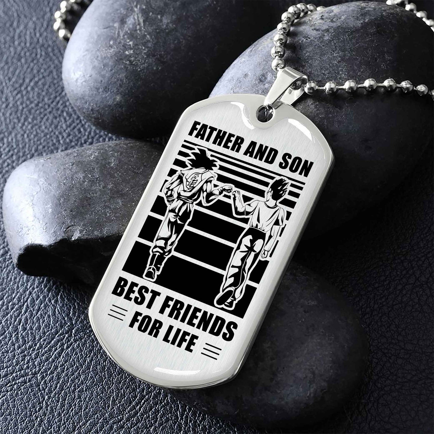 military chain silver plated 18k gold plated father and son best friend for life gift for your son