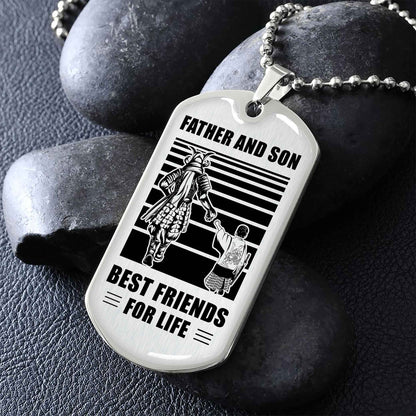 VGT_TR Military Chain Silver Plated 18K Gold Plated Father And Son Best Friend For Life Gift For Your Son
