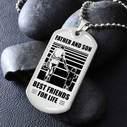VGT_TR Military Chain Silver Plated 18K Gold Plated Father And Son Best Friend For Life Gift For Your Son