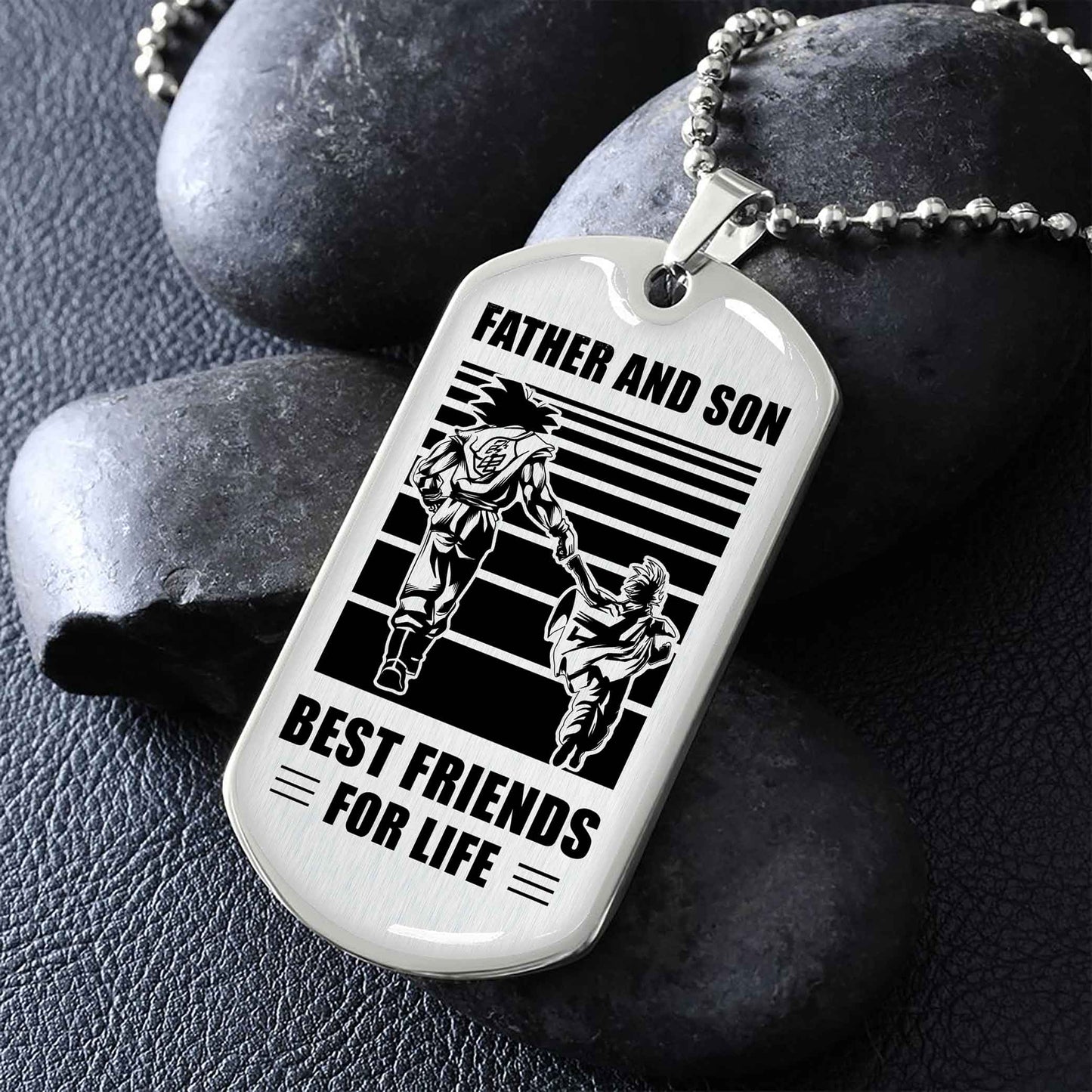 military chain silver plated 18k gold plated father and son best friend for life gift for your son