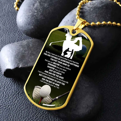 Sport Military Chain 18K Gold Plated Silver Plated To My Son From Dad Motivation Message I Will Always Be Your No 1 Fan