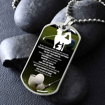 Sport Military Chain 18K Gold Plated Silver Plated To My Son From Dad Motivation Message I Will Always Be Your No 1 Fan
