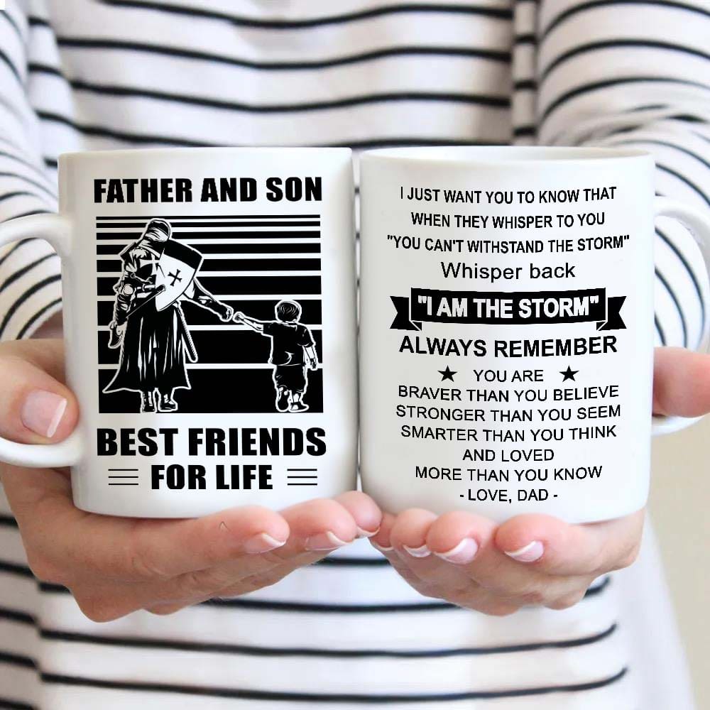 soldier be strong-personalized mug father and son best friends for life - message on the back side