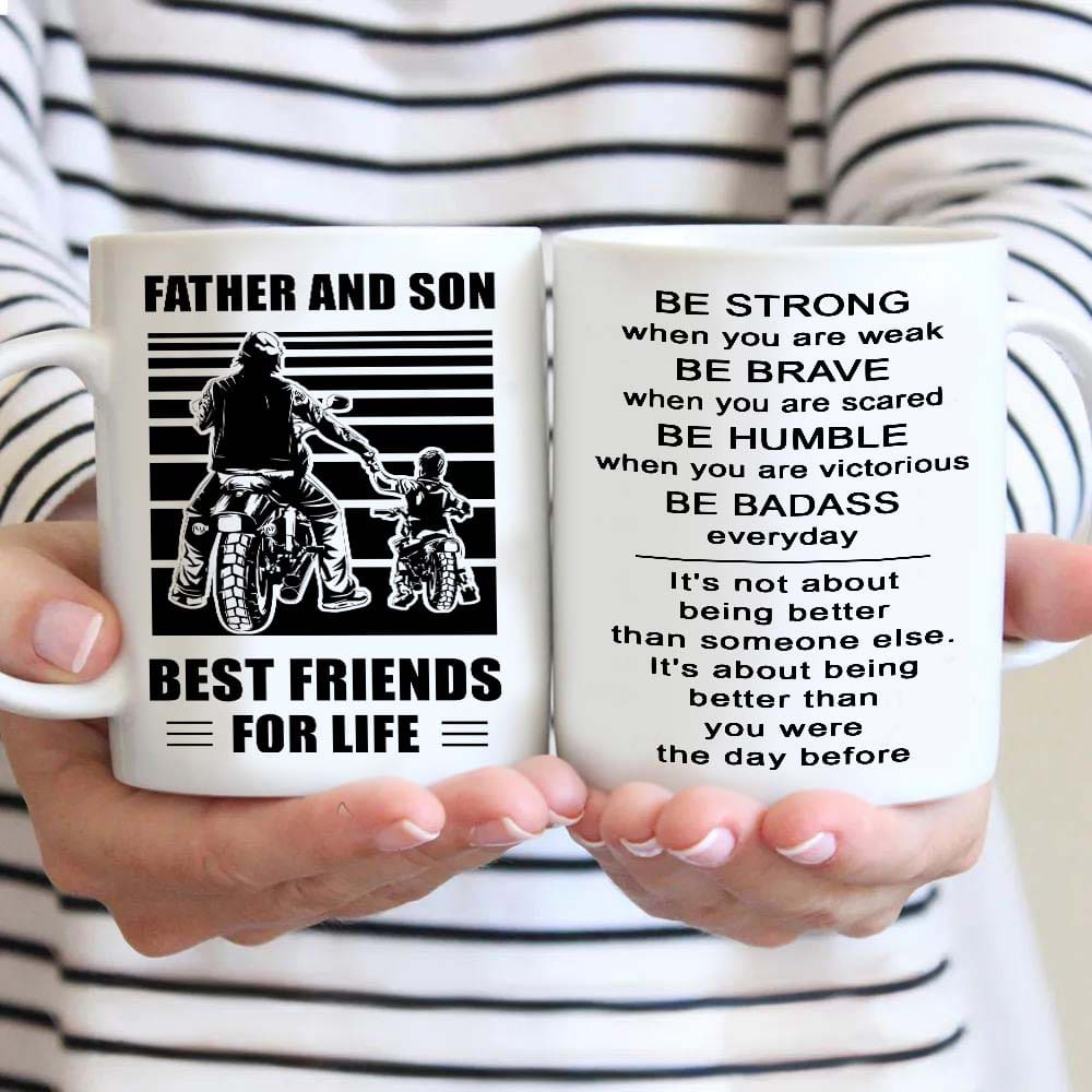 basketball be strong-personalized mug father and son best friends for life - message on the back side