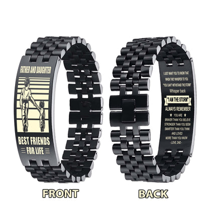 Samurai Personalized Double Sided Bracelet Father And Son Best Friends For Life - Message on the back side