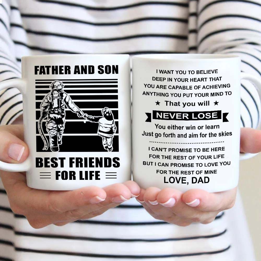 basketball be strong-personalized mug father and son best friends for life - message on the back side